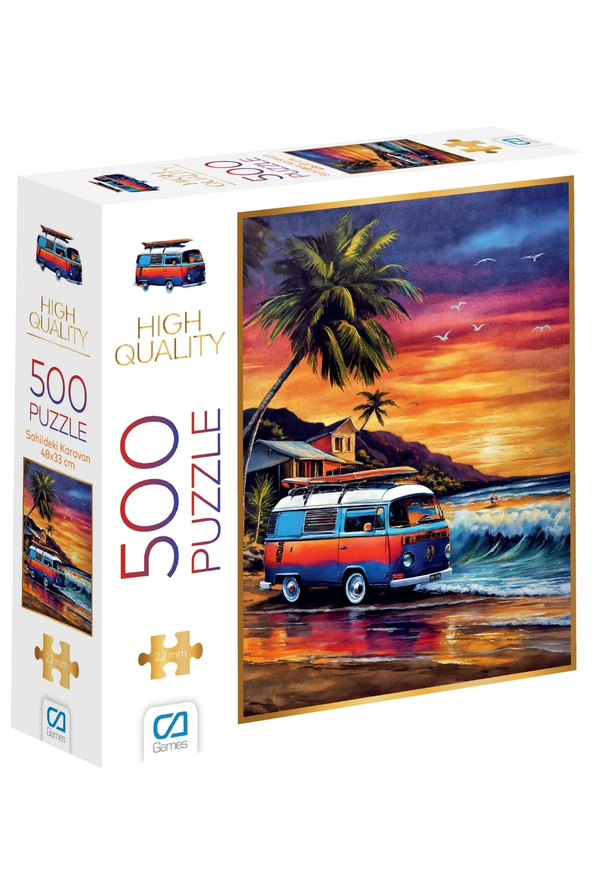 پازل CARAVAN ON THE BEACH 500 PIECES 2,2MM ضخامت 48X33CM سری اره منبت کاری مویی سرگرمی حرفه ای CA Games