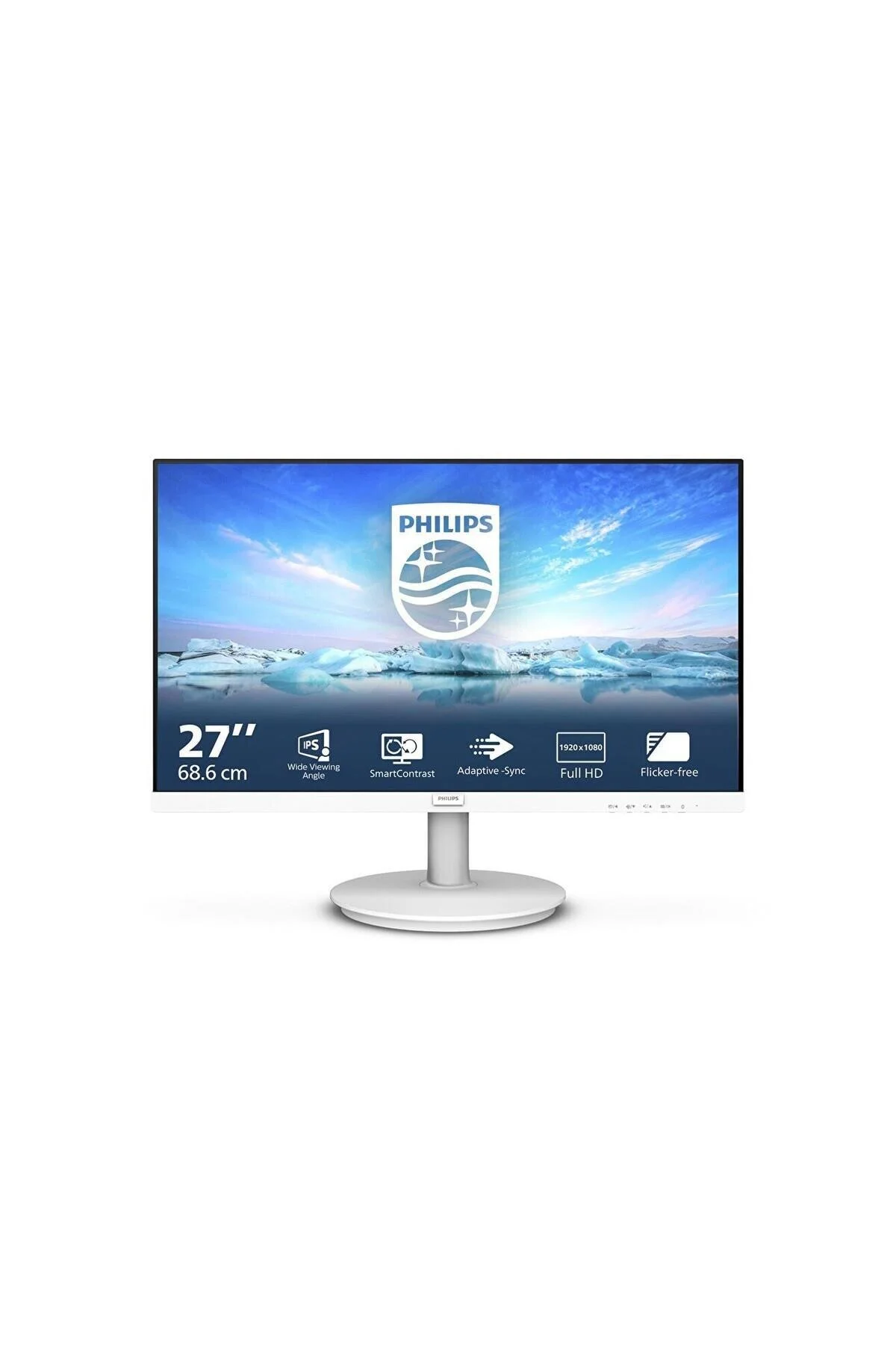 271V8AW VLINE 27 LED IPS 4MS 75HZ 1920X1080 FULLHD VGA HDMI MULTIMEDIA VAHA مانیتور سفید فیلیپس Philips