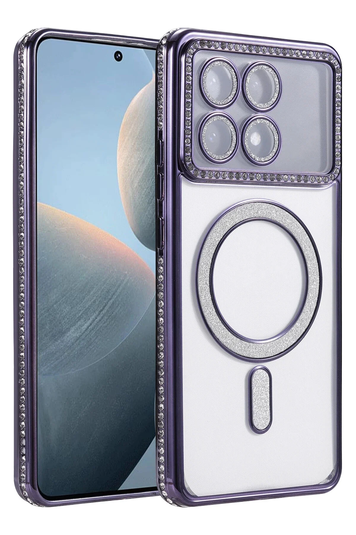 کاور و قاب XIAOMI POCO X6 PRO JOKE GLITTER MAGNETICAFE CASE DEEP PURPLE NewFace
