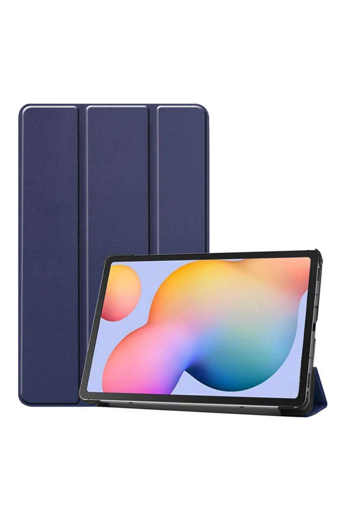 کاور تبلت محافظ GALAXY TAB A7 LITE سازگار با پوشش هوشمند 1 پایه آبی دریایی Zore