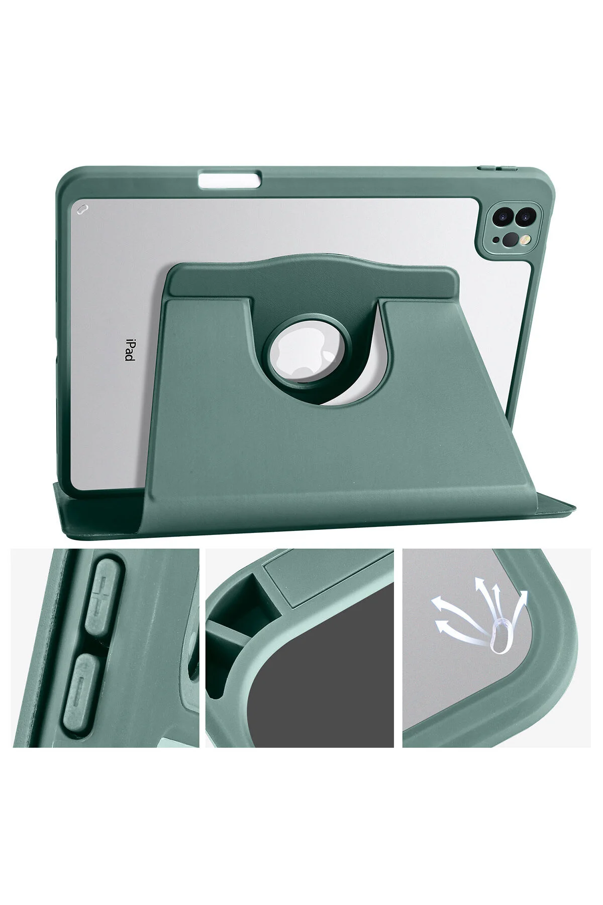 کاور تبلت IPAD AIR 11 M3 CASE قاب قلم حرارتی با پایه قابل چرخش آبی Zore