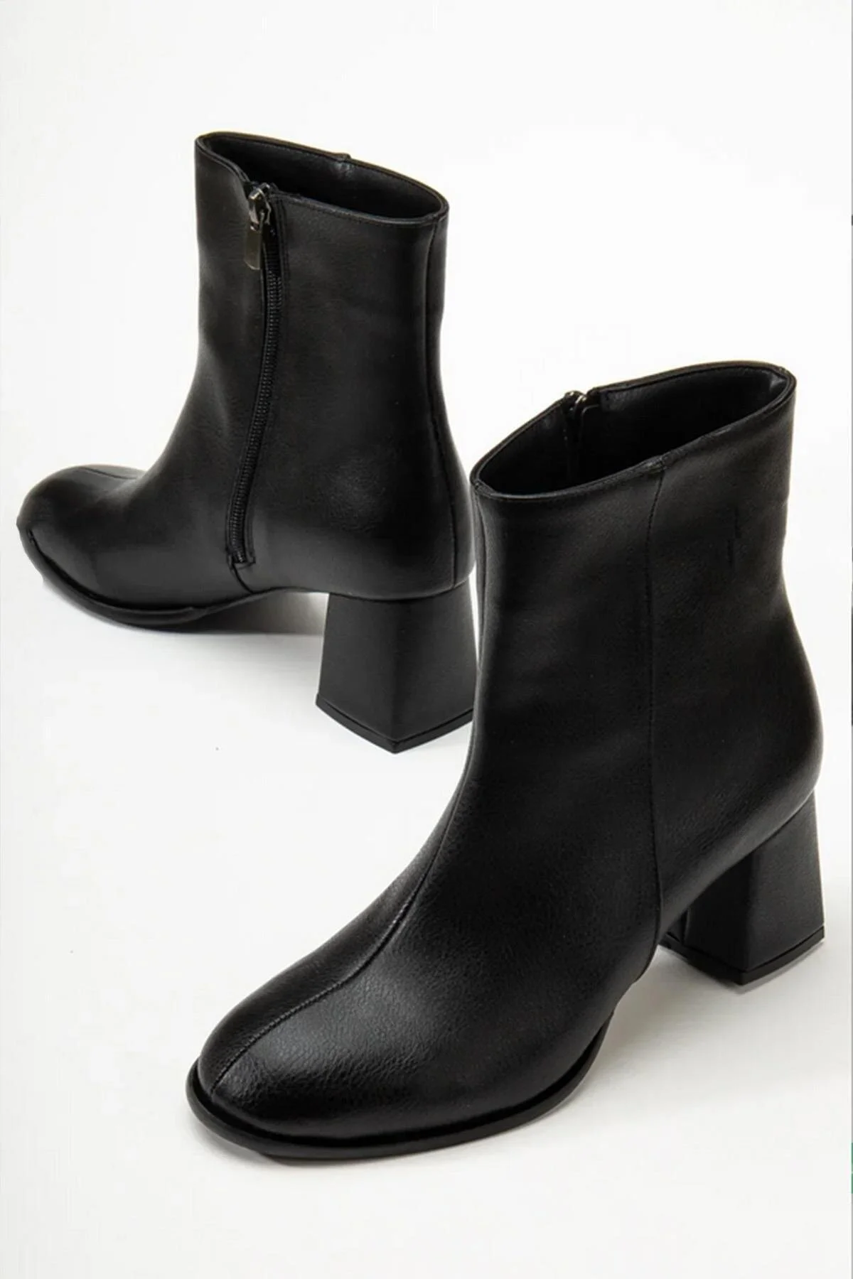 چکمه و بوت های زیپ دار پاشنه ضخیم تخم مرغی زنانه مارتا asmi shoes