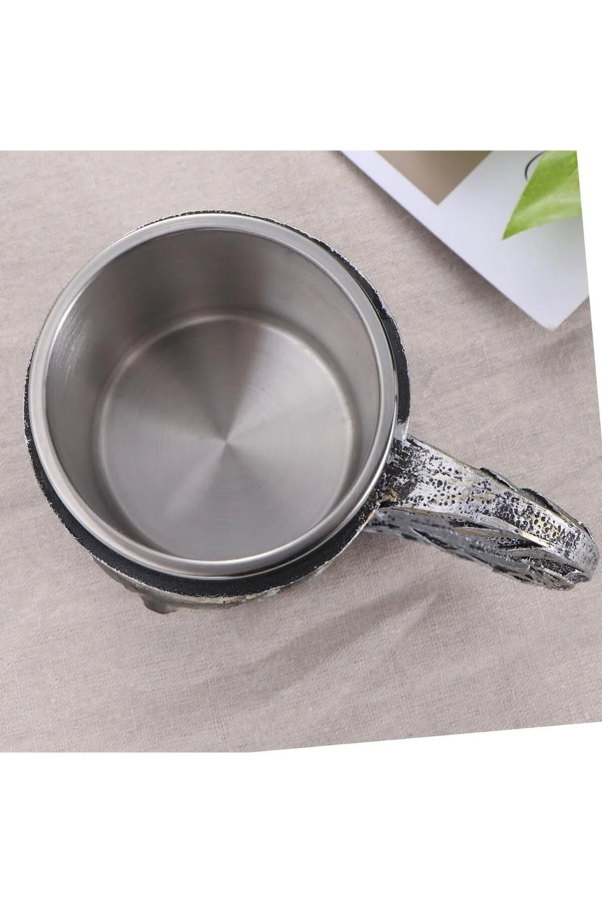 ماگ لیوان با بدنه جنگجوی کلاه ایمنی وایکینگ محفظه داخلی فولاد ضد زنگ keyfim shop