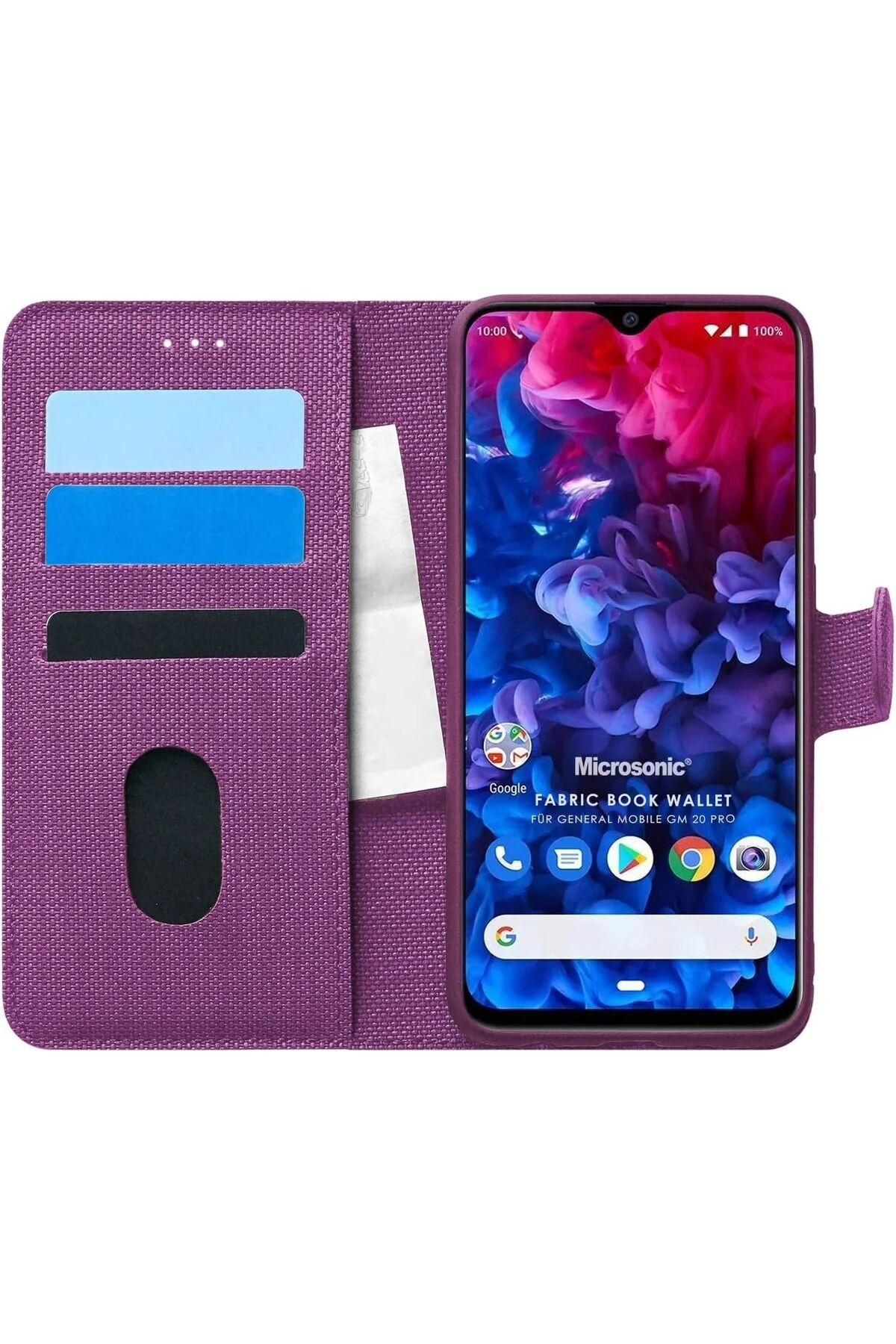 کاور و قاب کیف برای موبایل GM 20 PRO FABRIC BOOK WALLET PURPLE جنس سازگار با STOREMAX