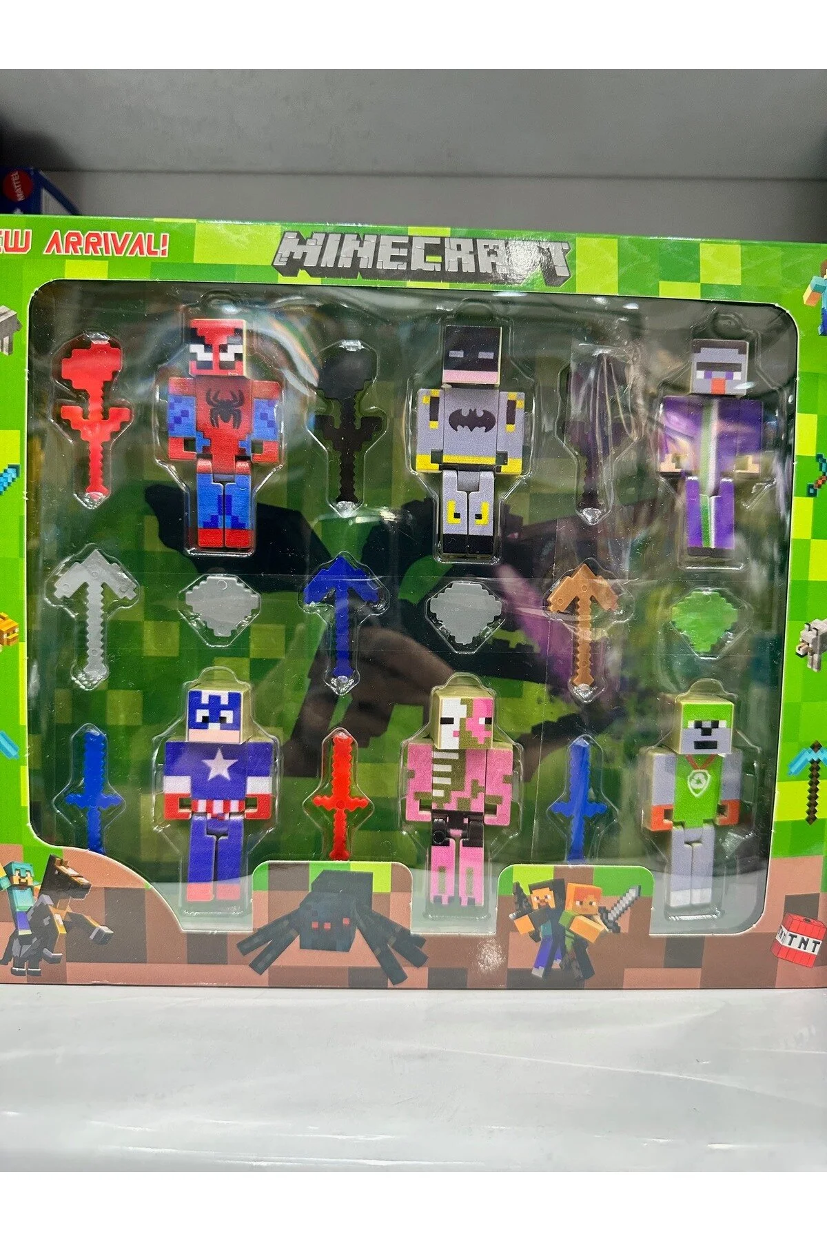 اسباب بازی های فیگور شخصیت ست 18 تکه MINECRAFT با لوازم جانبی YVZ