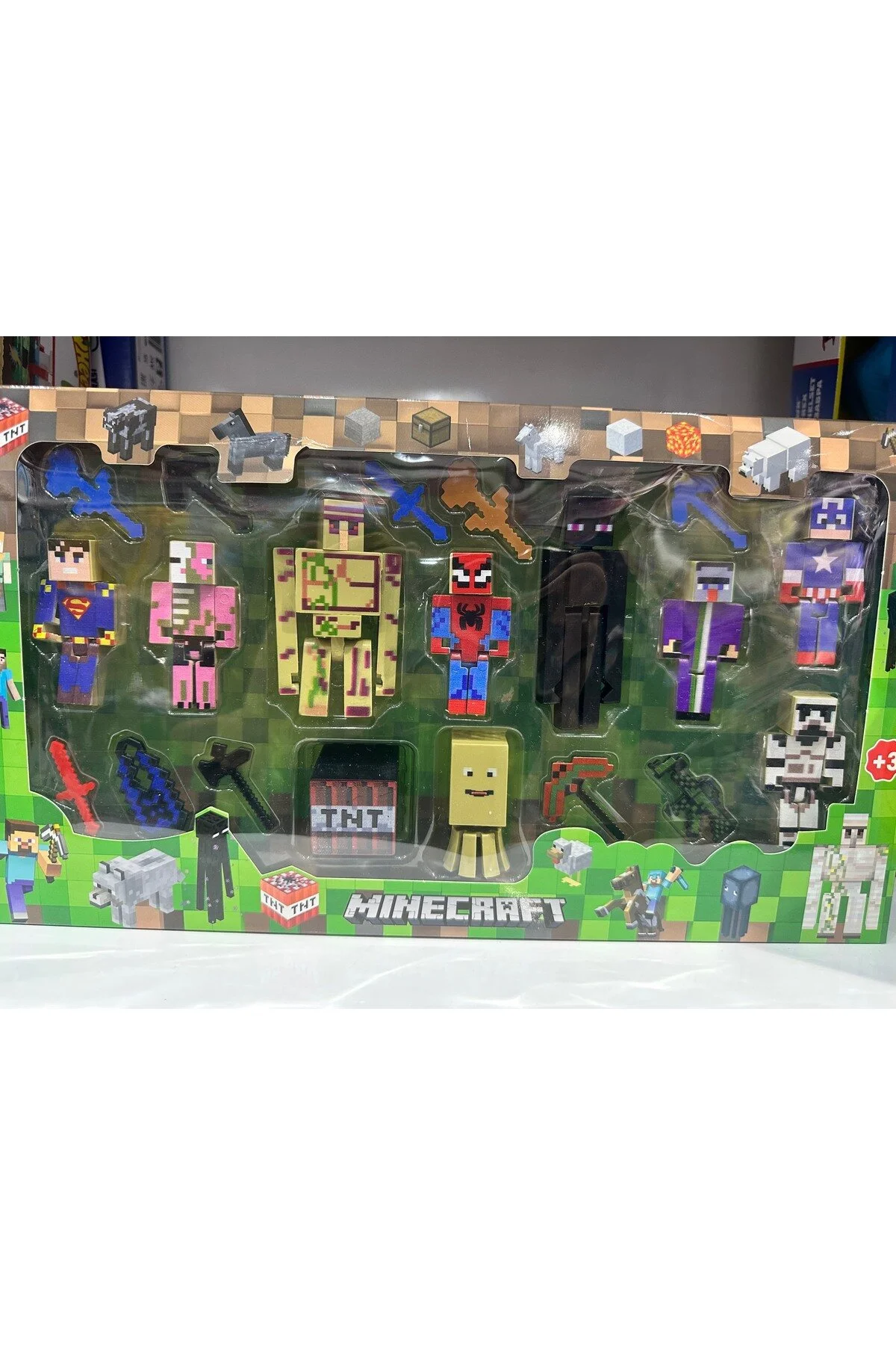 اسباب بازی های فیگور شخصیت ست MINECRAFT با لوازم جانبی YVZ