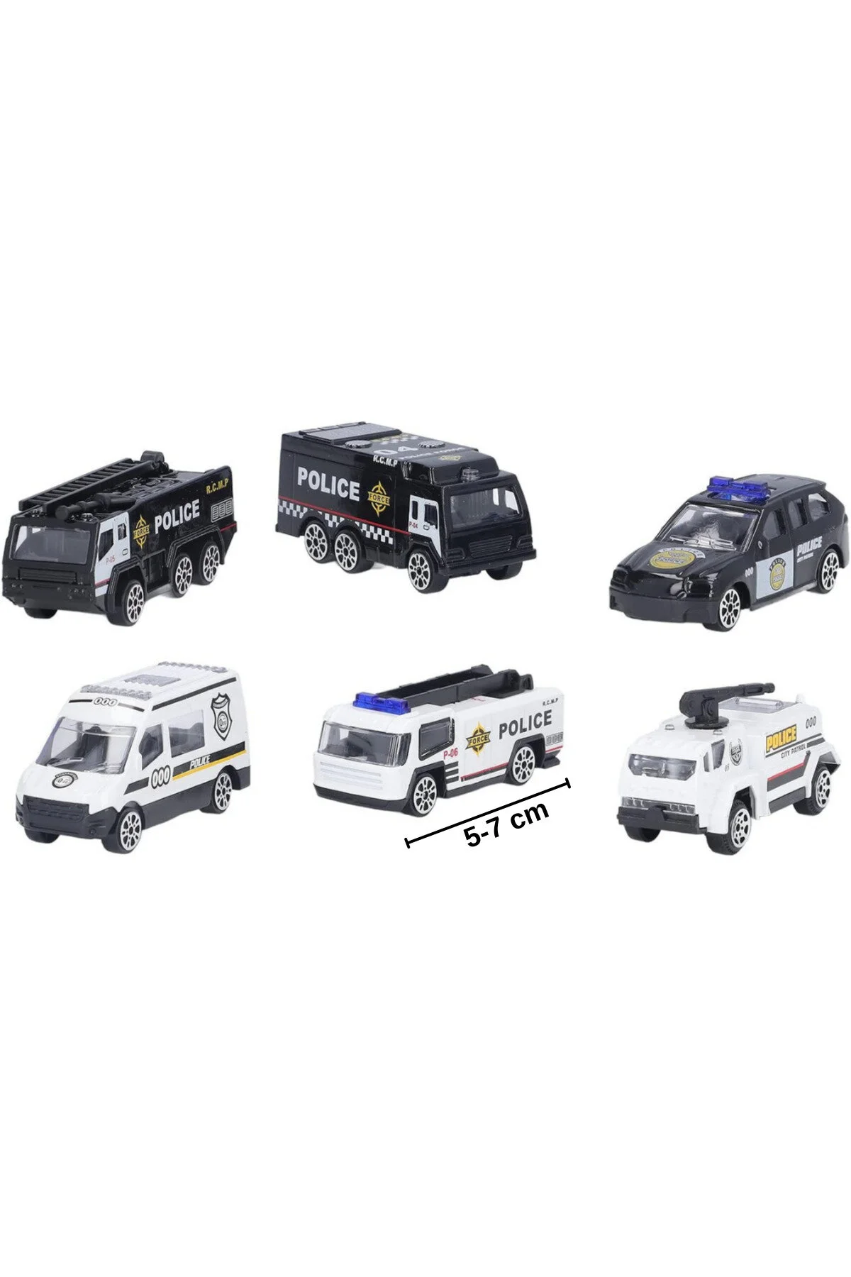 ماشین اسباب بازی مجموعه 6 پلیس فلزی DIECAST TOY POLICE SQUAD وسایل نقلیه مدل آلیاژی بادوام craftivio