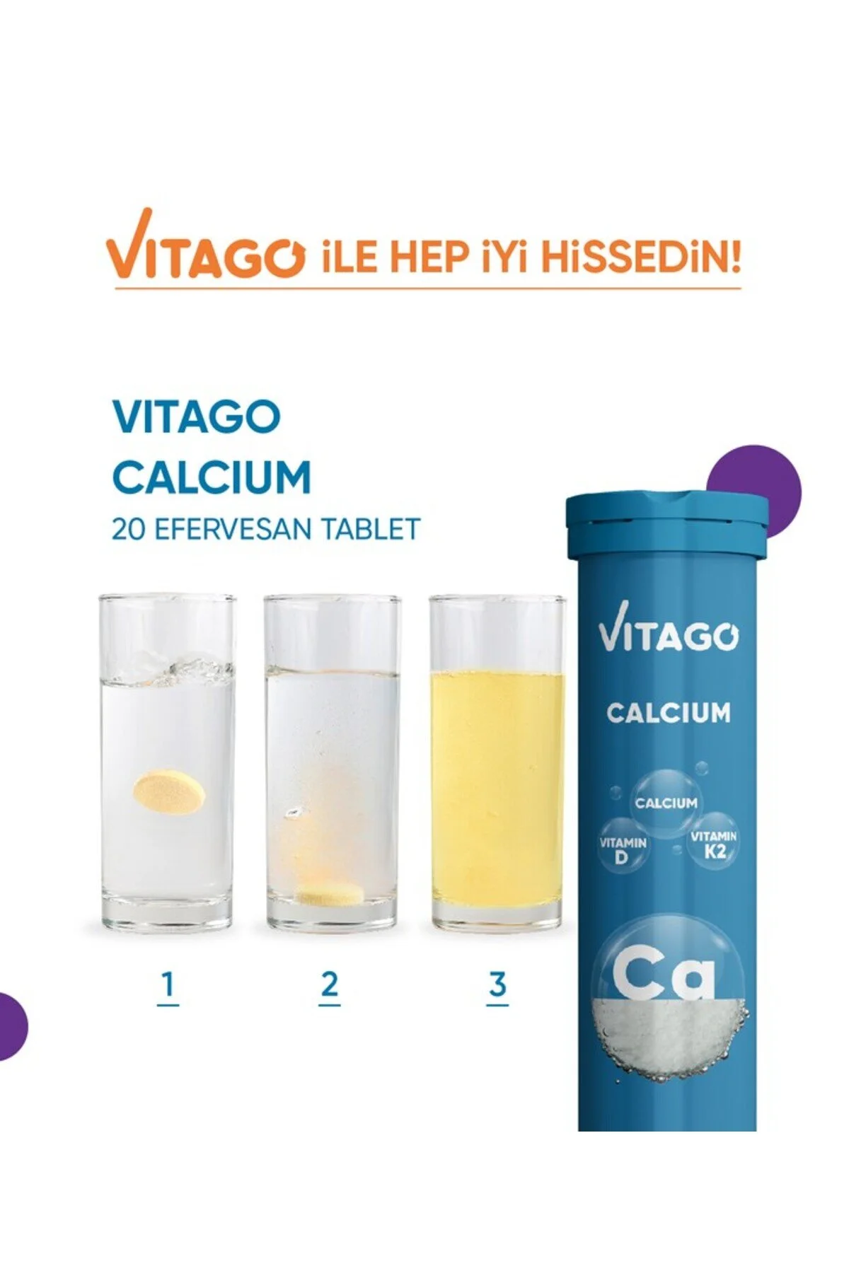 ویتامین قرص حجیم D و K2 با پروکلسیوم Vitago
