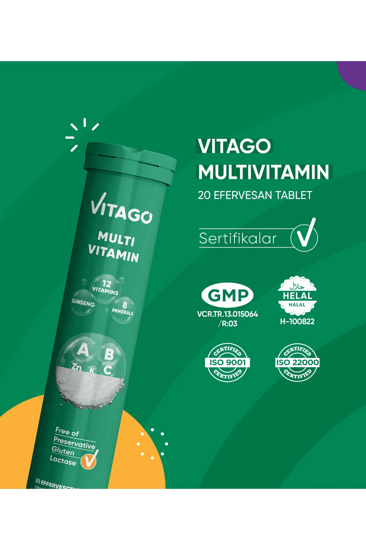 Vitago مولتی ویتامین حبابی ۲۰ عددی