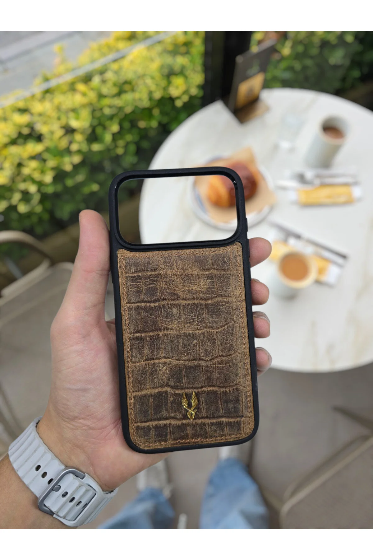 کاور و قاب گوشی شخصی سازی شده سیلیکونی چرمی طبیعی کاملاً سازگار IPHONE 17 PRO MAX برای زنانه مردانه Visso leather