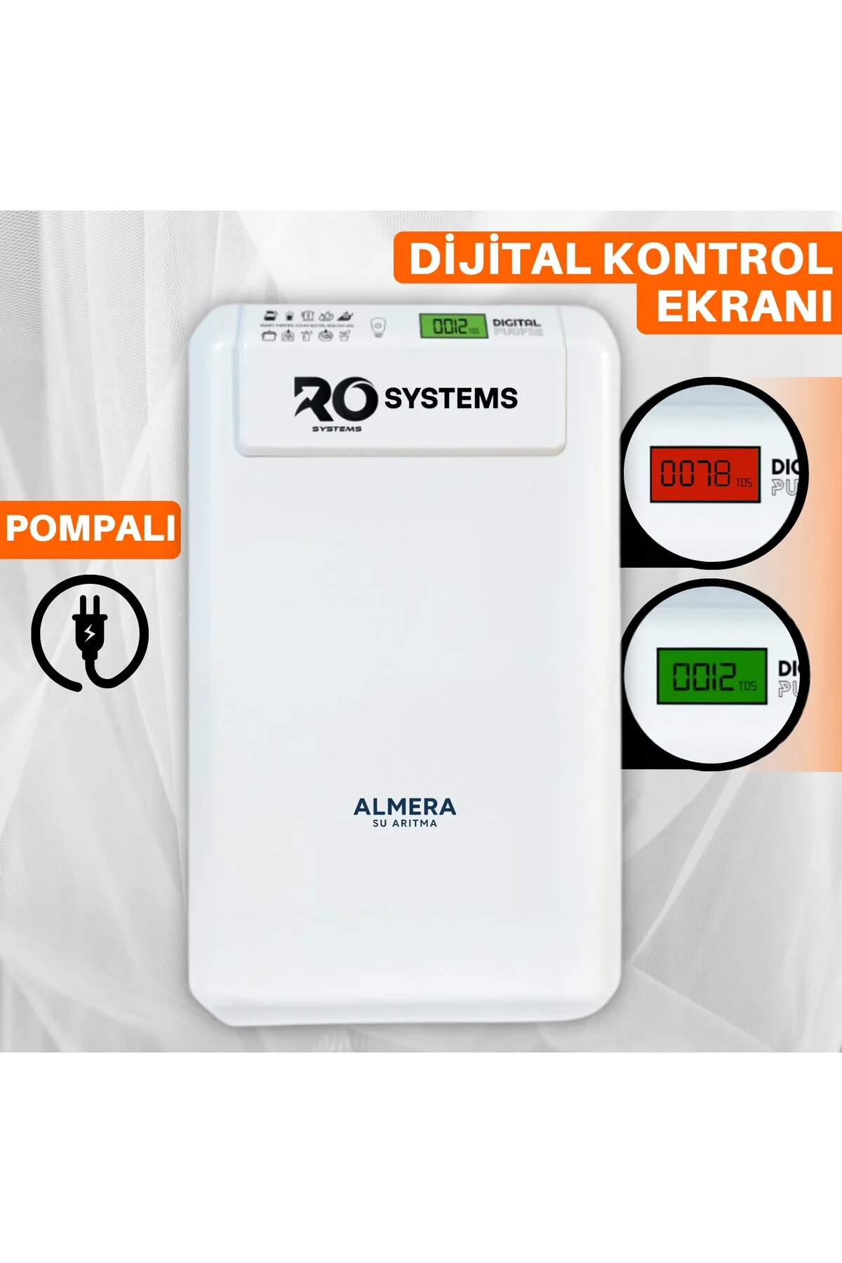 تصفیه کننده آب دستگاه پمپ با مخزن استیل صفحه نمایش دیجیتال کنترلی TDS ALMERA SU ARITMA