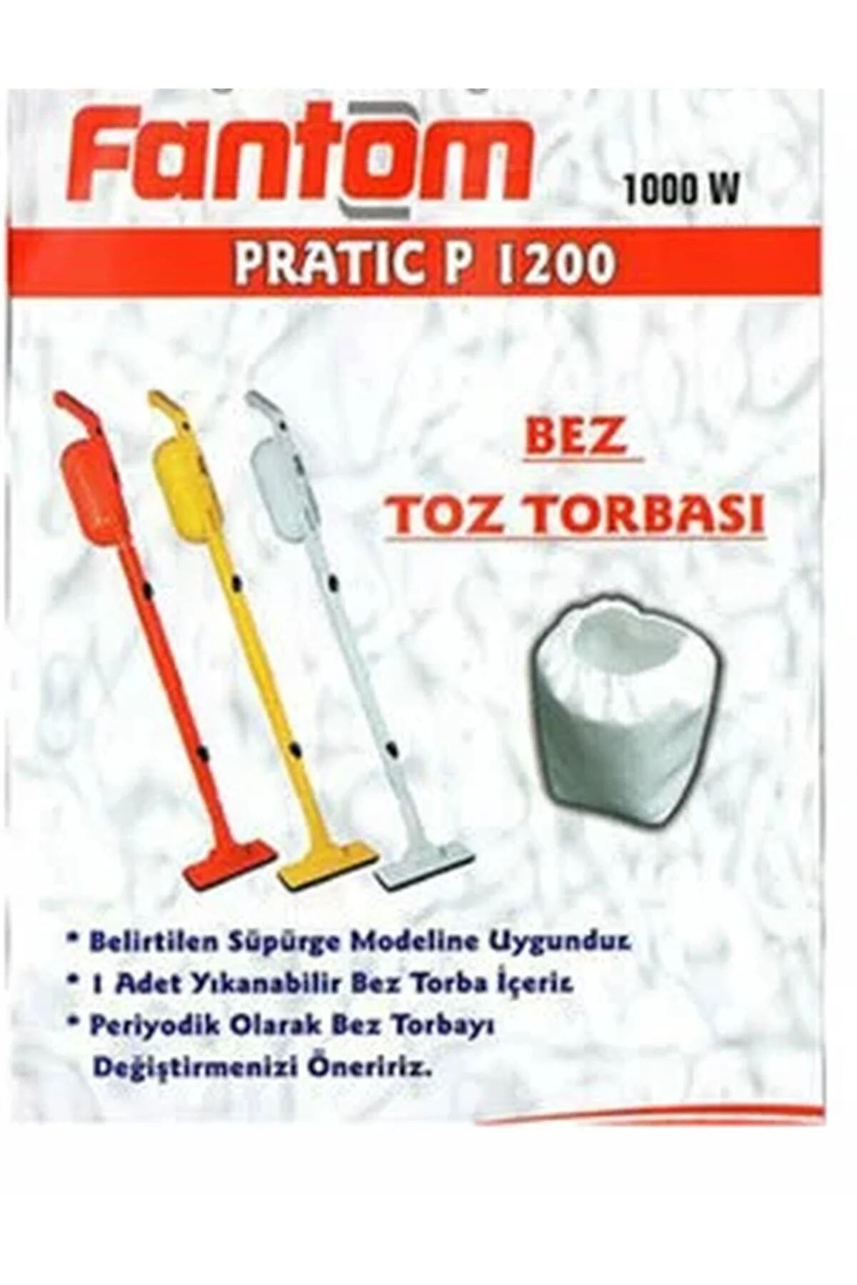 لوازم جانبی جاروبرقی کیسه پارچه مصنوعی فانتوم P1200 عملی اسپیدی DU2000 10 تکه رنگ خاکستری اصلی Ürkmez Ticaret