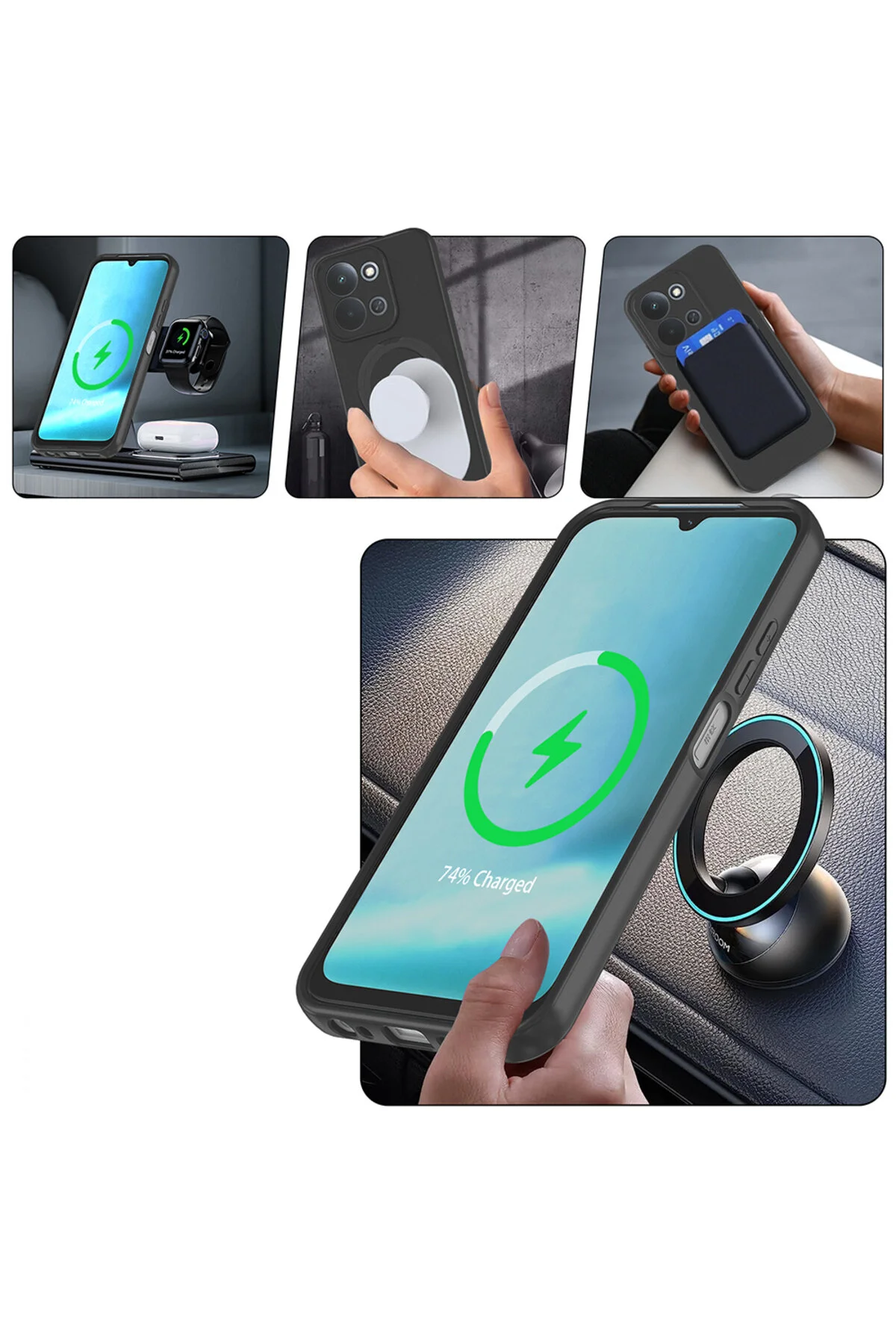 کاور و قاب پایه حلقه MAGSAFE طرح نرم SAMSUNG GALAXY S24 ULTRA CASE در داخل روکش مخملی TechTrove