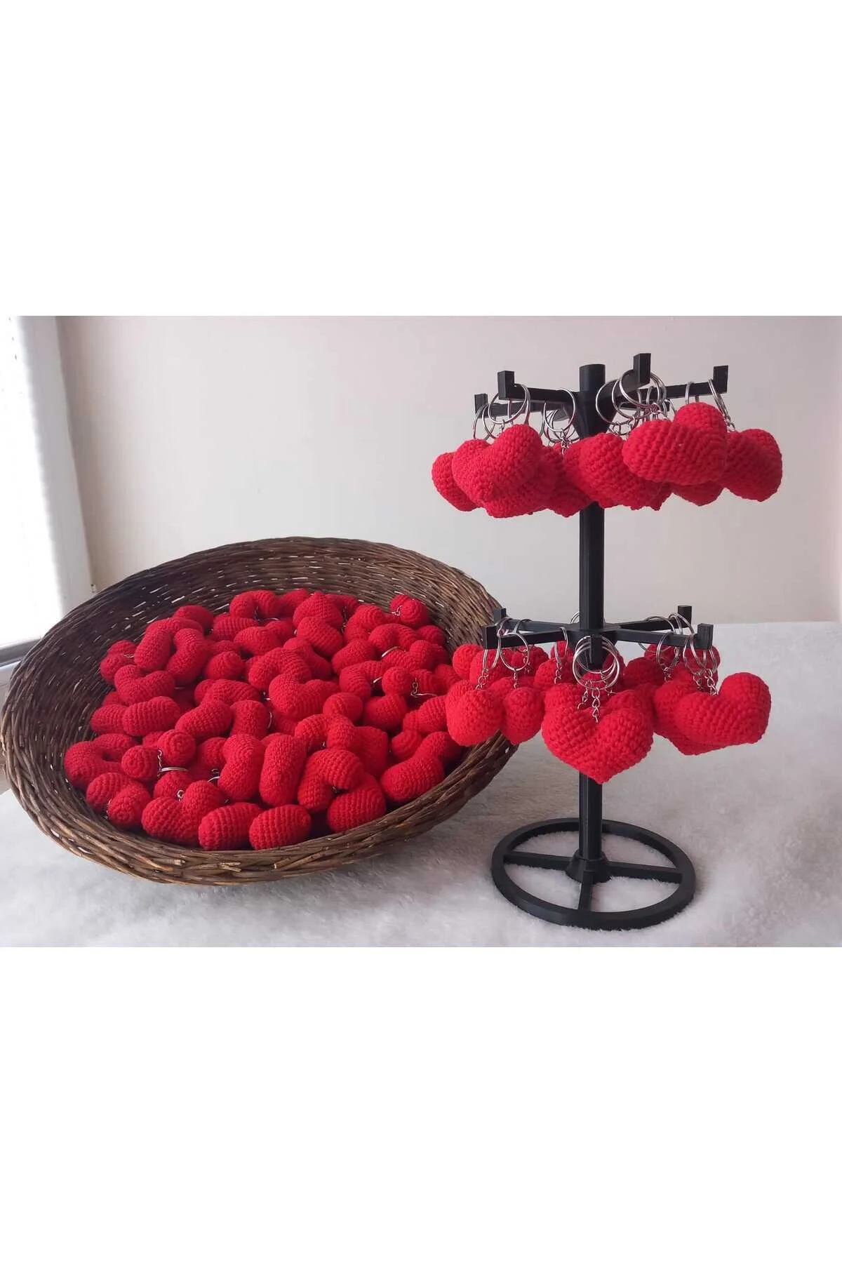 جلیقه کلید جاکلیدی AMIGURUMI HEART اورجینال ELARAKNİTS HANDMADE