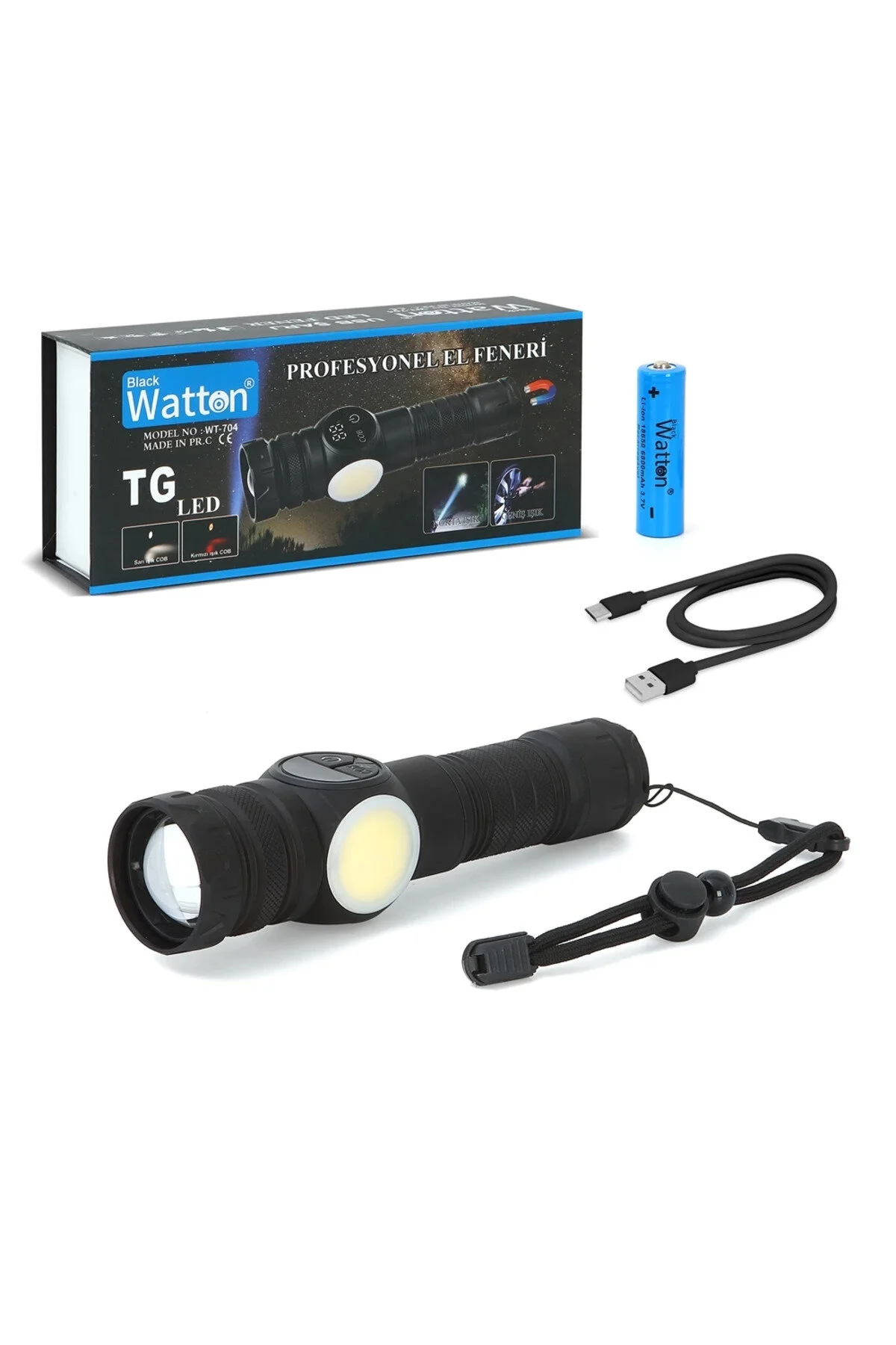 چراغ قوه 9 حالته شارژی کمپینگ WT 704 NARUE
