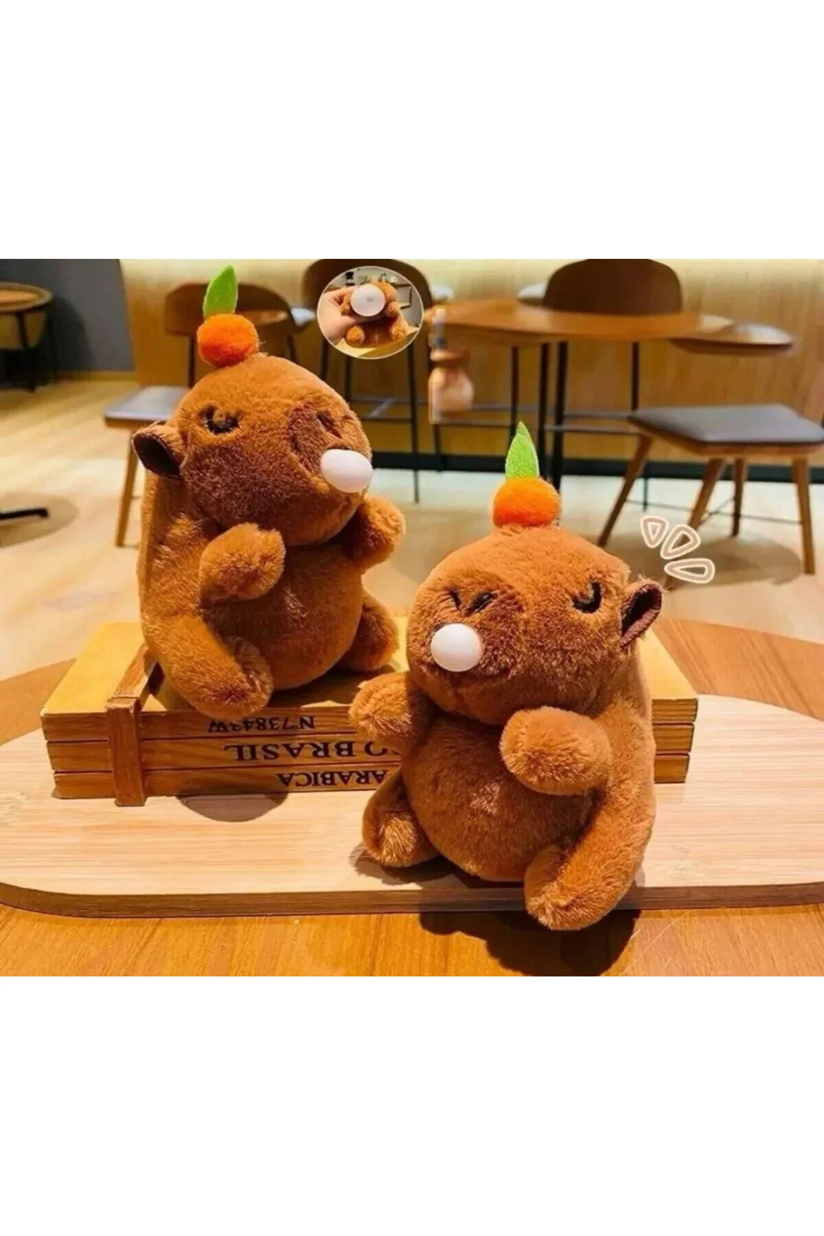 جلیقه کلید جاکلیدی GUM BLOWING PLUSH CUTE CAPYBARAR 18 سانتی متر Accessories