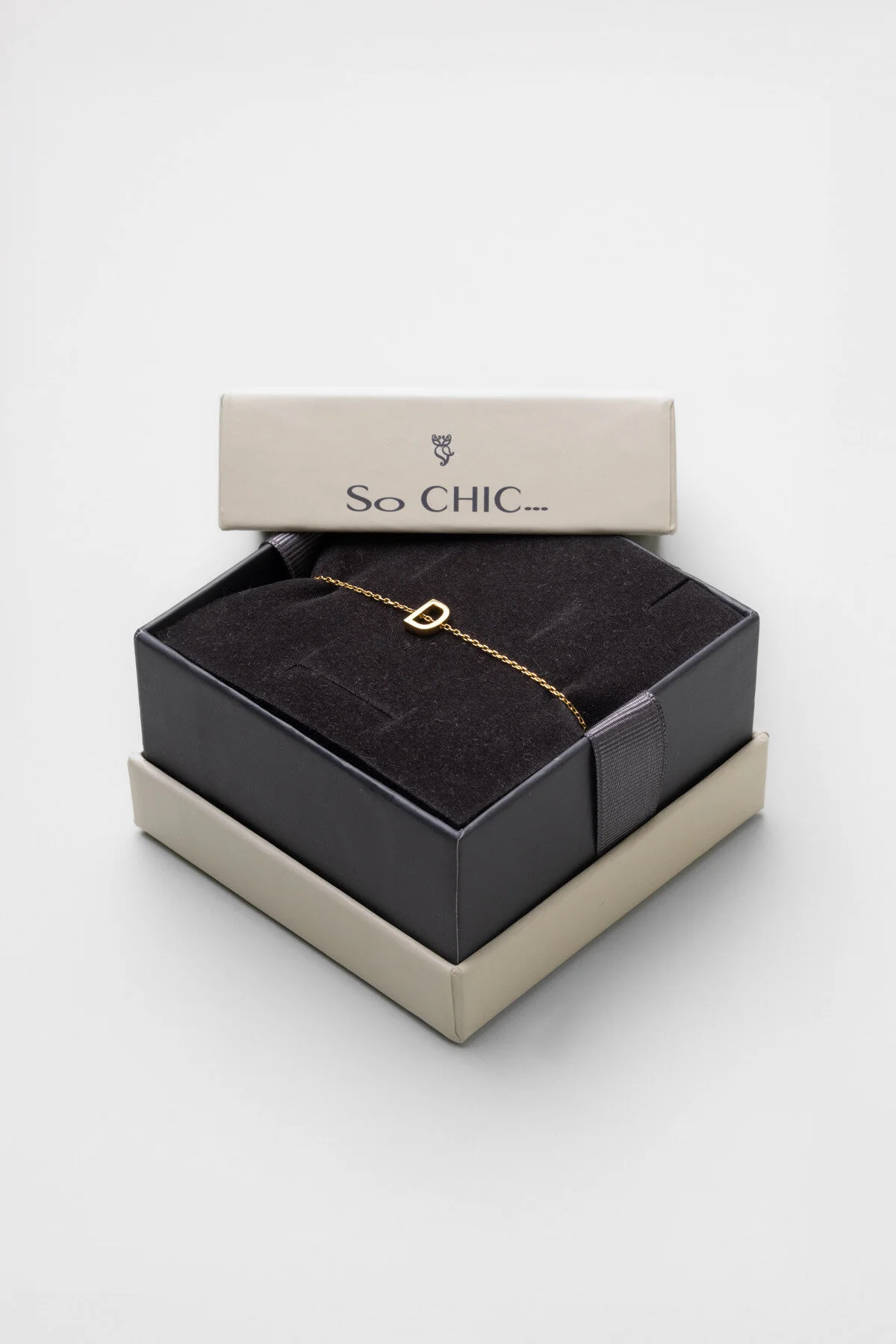 دستبند نقره ای 18 سانتی متری با روکش طلای زرد عیار So Chic