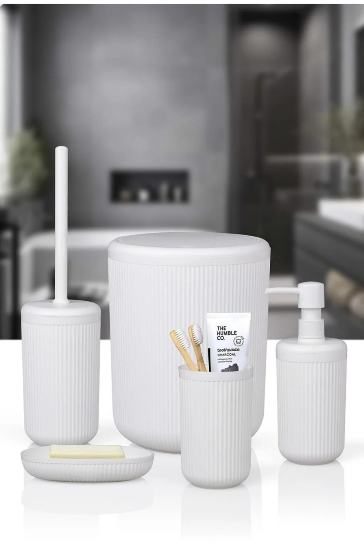 Okyanus Home سرویس حمام گرد راه سفید مینا OKY-430