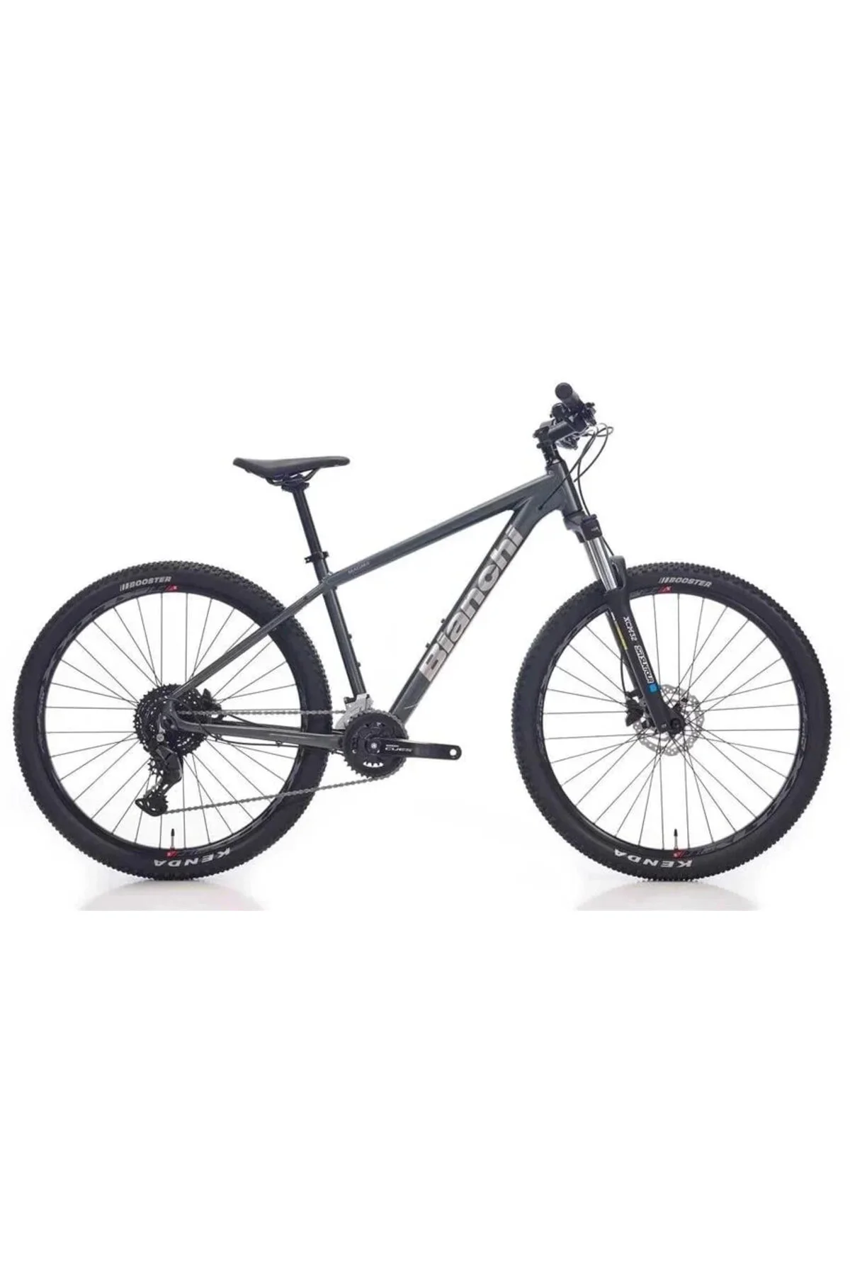 دوچرخه خاکستری مردانه 27S CUES BIKE 480H HD 27.5 چرخ 18 دنده تیره براق نقره ای بیانکی Bianchi