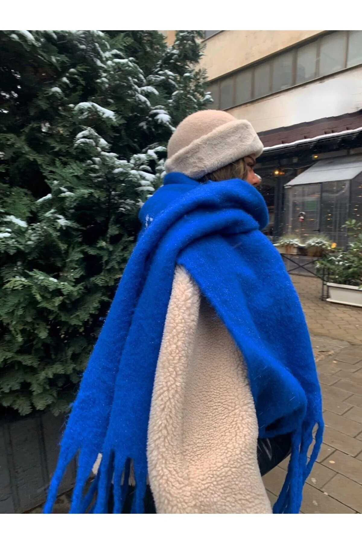 شال ساکس زنانه منگوله دار وارداتی SAL1295 Luminos Butik
