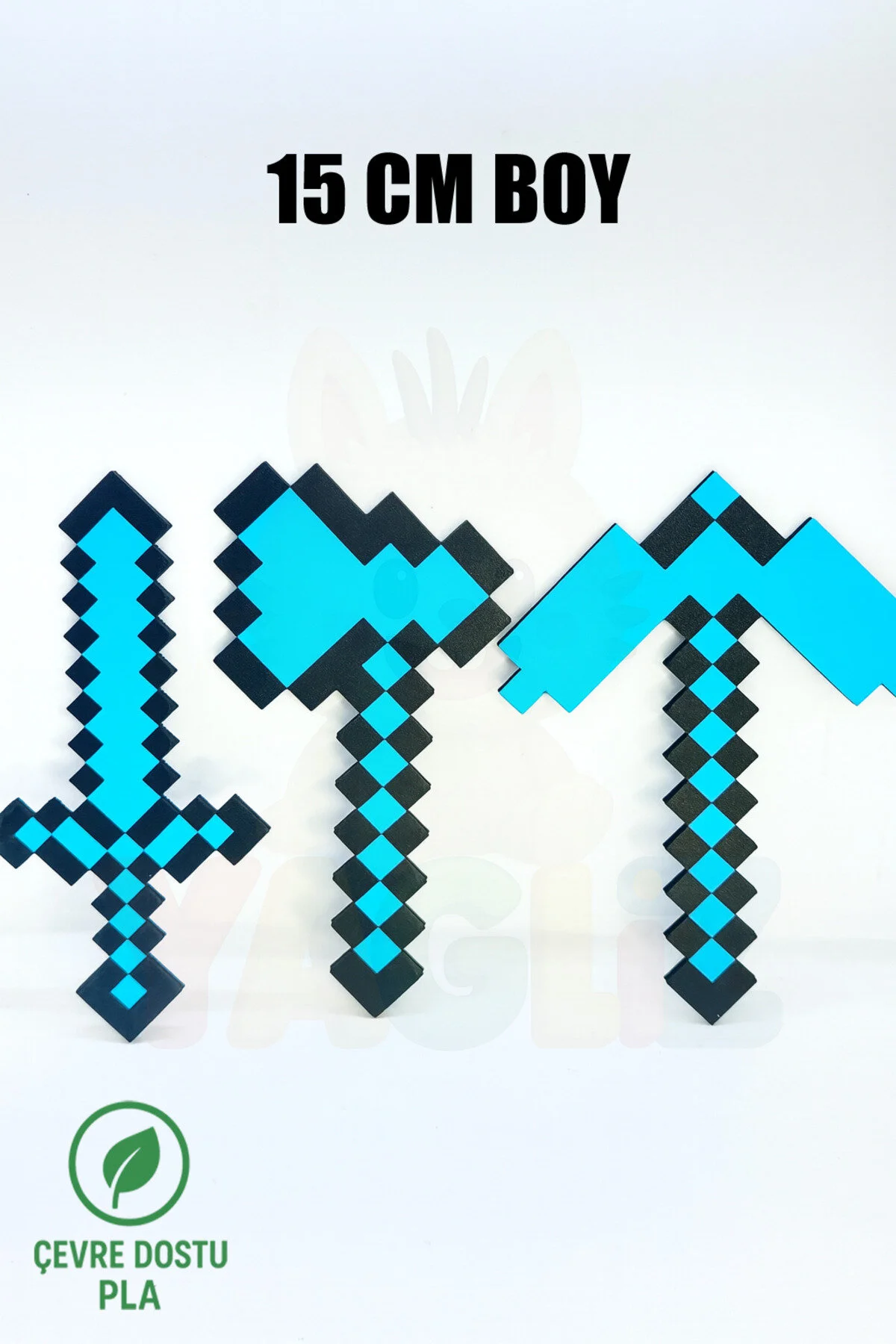 فیگور MINECRAFT 15CM ست شمشیر کلید تبر سه تایی الماس 15 سانتی متری 3 ESENLİWE