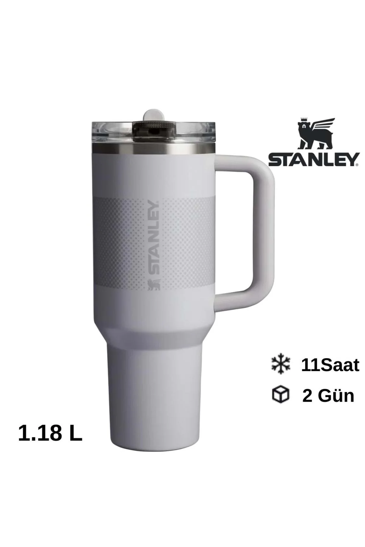 فلاسک قمقمه خاکستری 1.2 لیتری QUENCHER PROTOUR FLIP STRAWL با نی اورجینال Stanley