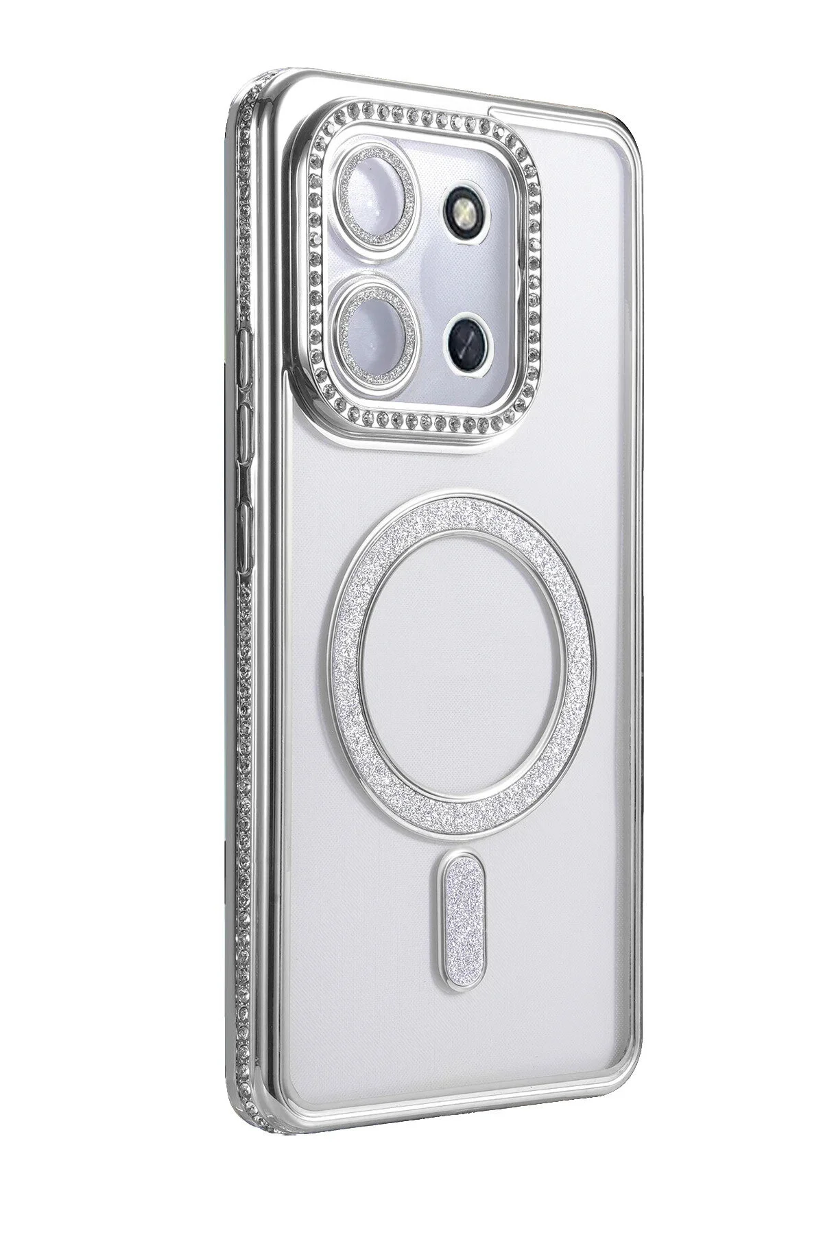 کاور و قاب XIAOMI REDMI 15C 4G JOKE SILVERY MAGNETICSAFE CASE نقره ای NewFace