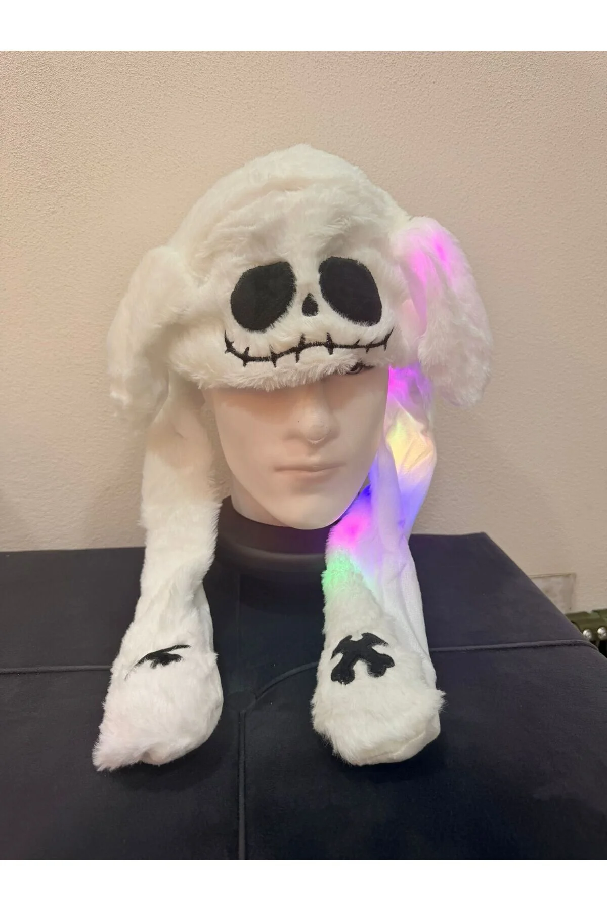 اسباب بازی های پشمی هدفون خرگوش متحرک ناز فصل جدید با 3 حالت LED نور مخملی BEANIE برای کودکان و بزرگسالان OEM