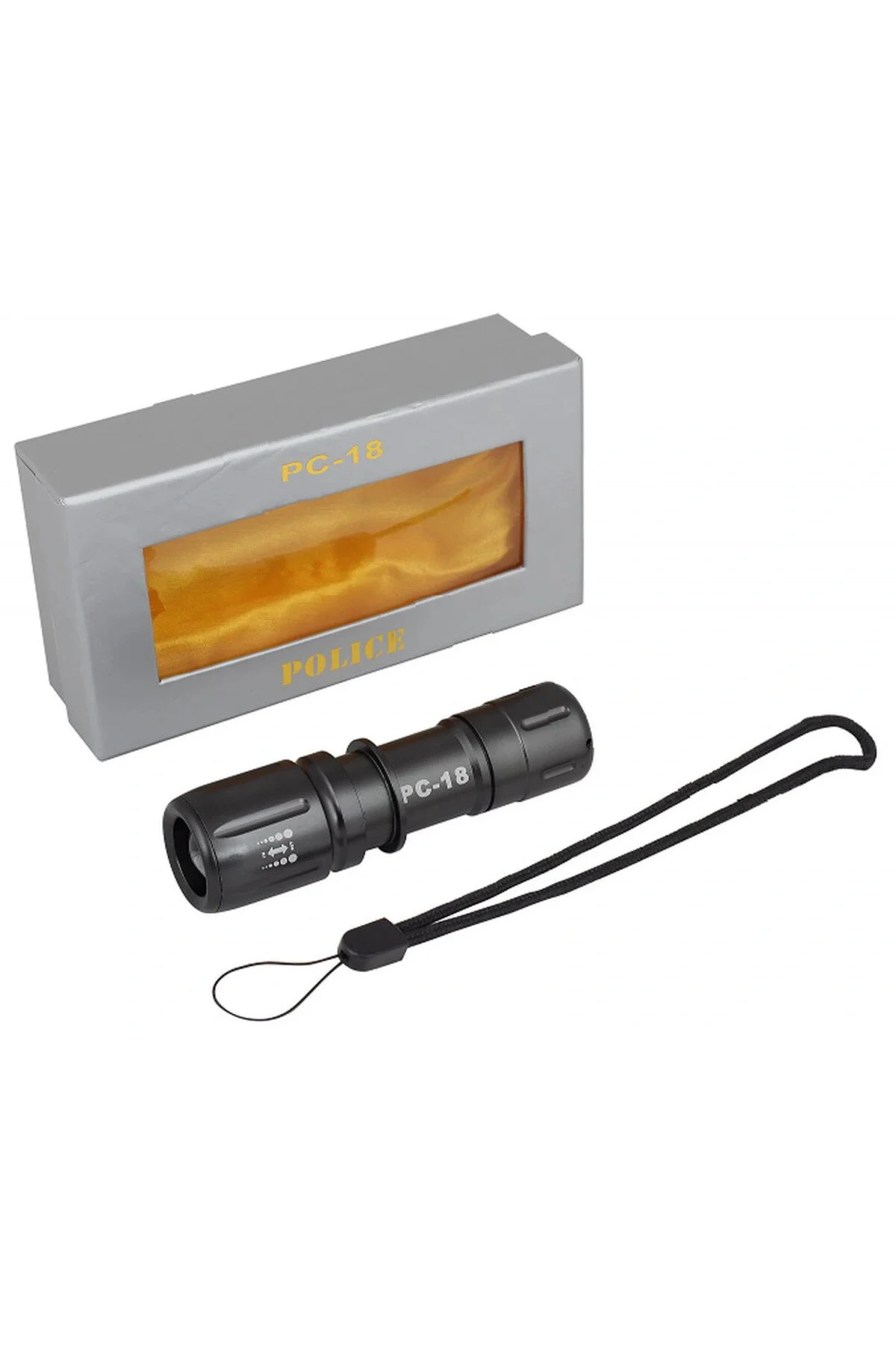 چراغ قوه پلیس PC 18 CREE POWER LED+ZOOM با باتری Mepura