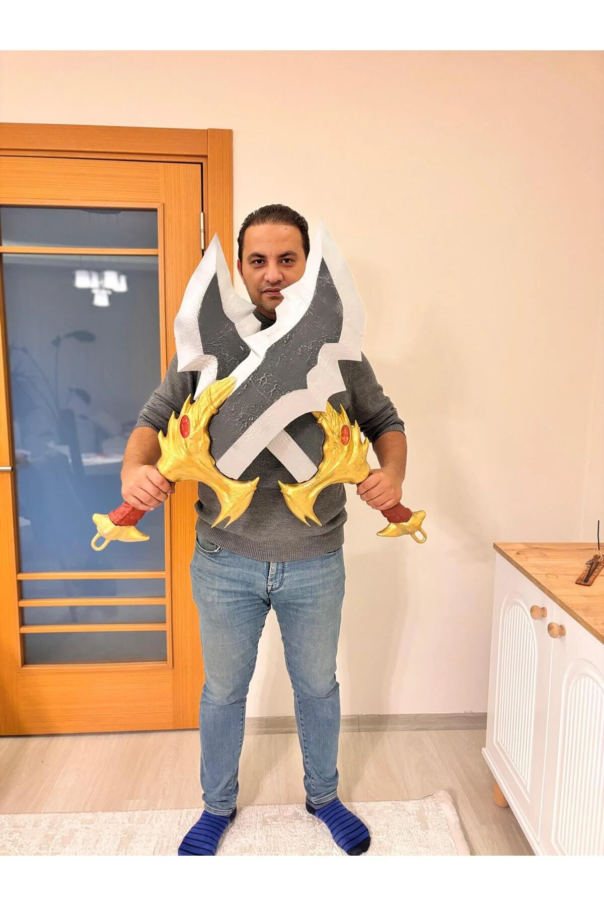فیگور SWORDS OF CHAOS DOUBLE GOD WAR دکوراسیون Tebifab
