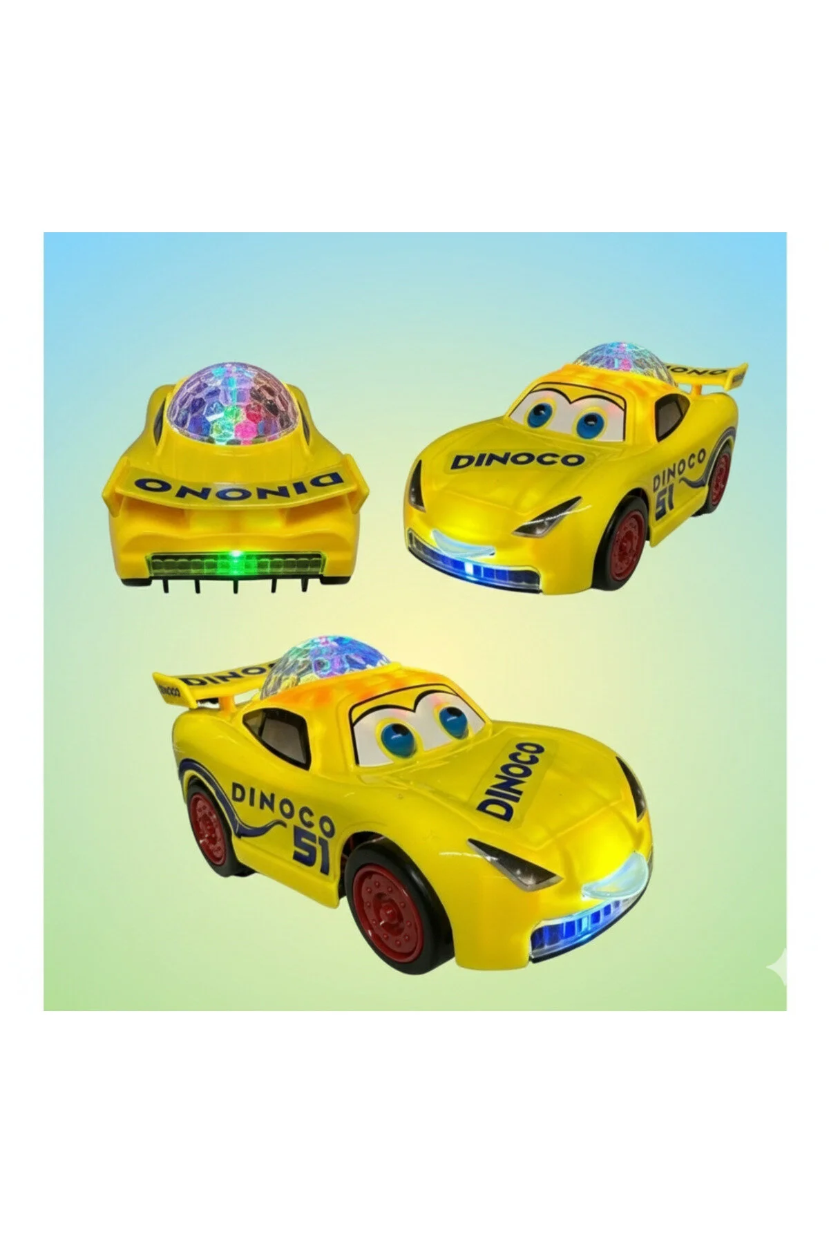 ماشین اسباب بازی توپ سبک لایتنینگ مک کوئین سه بعدی با نور موسیقی و چرخش تصادف BESTTOYS