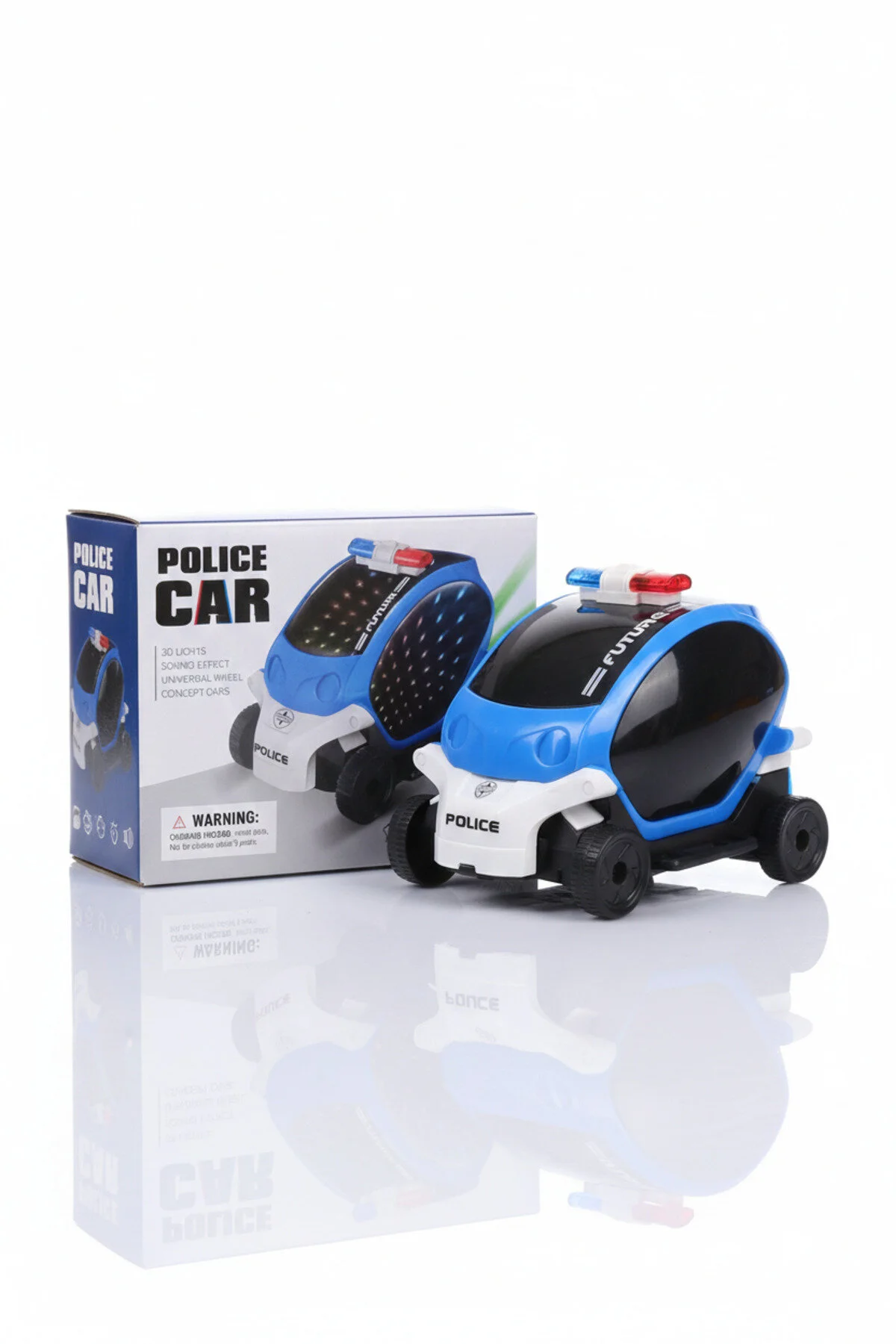 ماشین اسباب بازی پلیس در حال حرکت با چراغ موسیقی آبی BESTTOYS