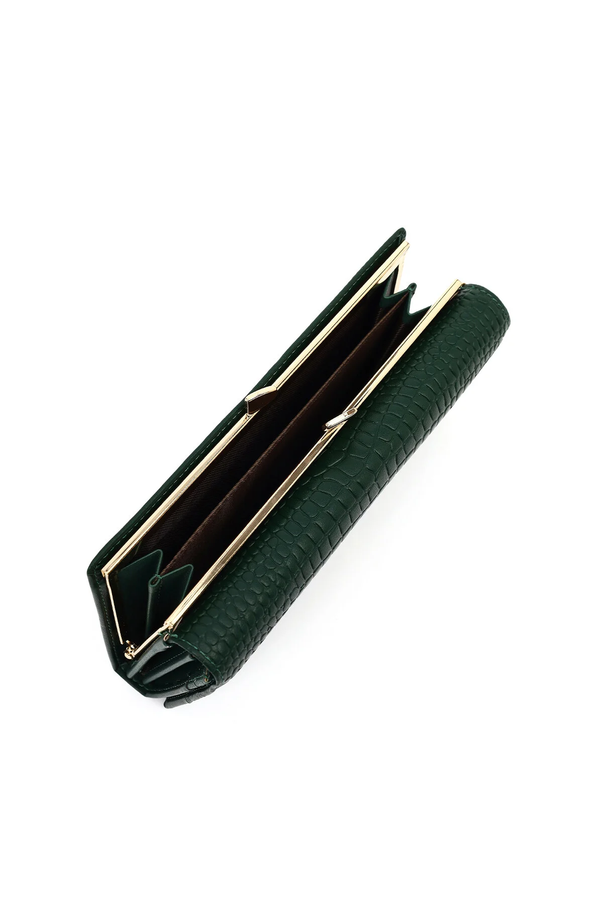 کیف پول زنانه طرح کروکودیل سبز 000A2D5627E3 Derimod