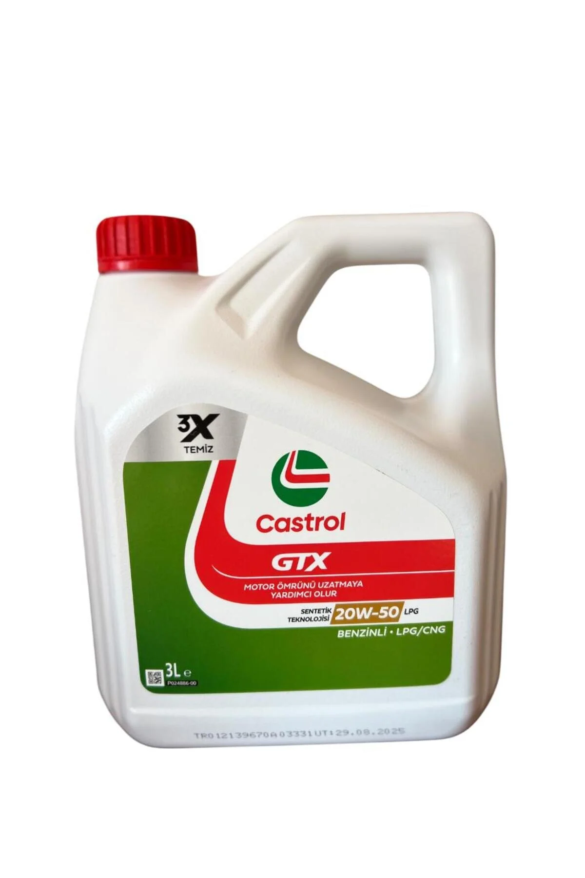 روغن و مکمل موتور GTX 20W50 بنزین LPG 3 لیتری تاریخ جدید Castrol