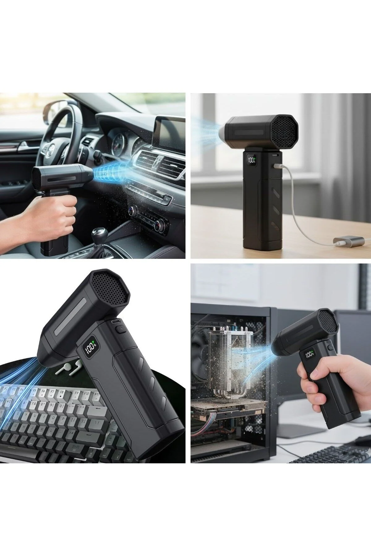 جاروبرقی داخل خودرو BUFFER® USB شارژی قدرتمند گرد و غبار پاک کننده هوا Indiehunterz