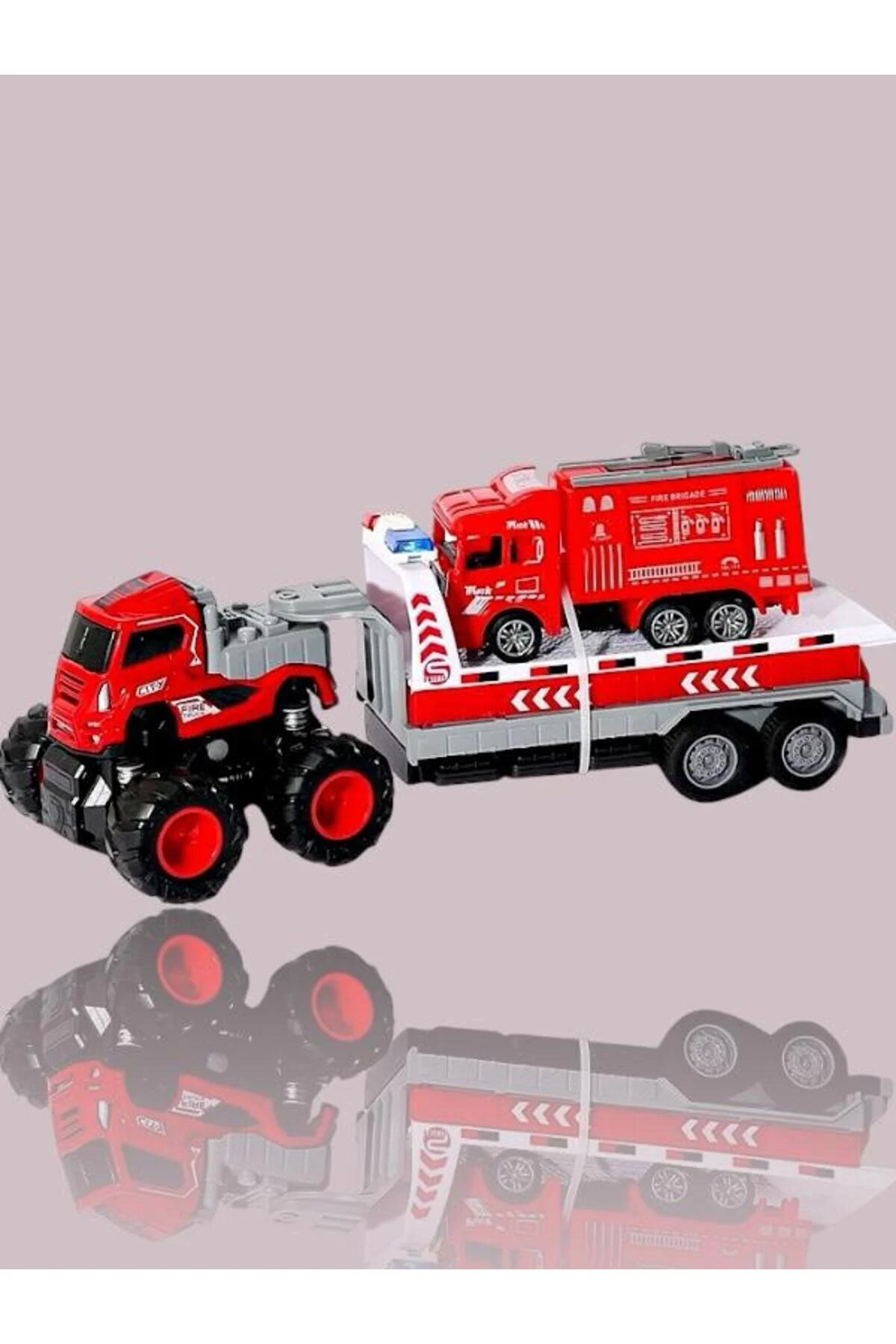 ماشین اسباب بازی کامیون حامل آتش نشانی KLX600 363 VARDEM FRICTION DIE CAST 4X4 SAZE