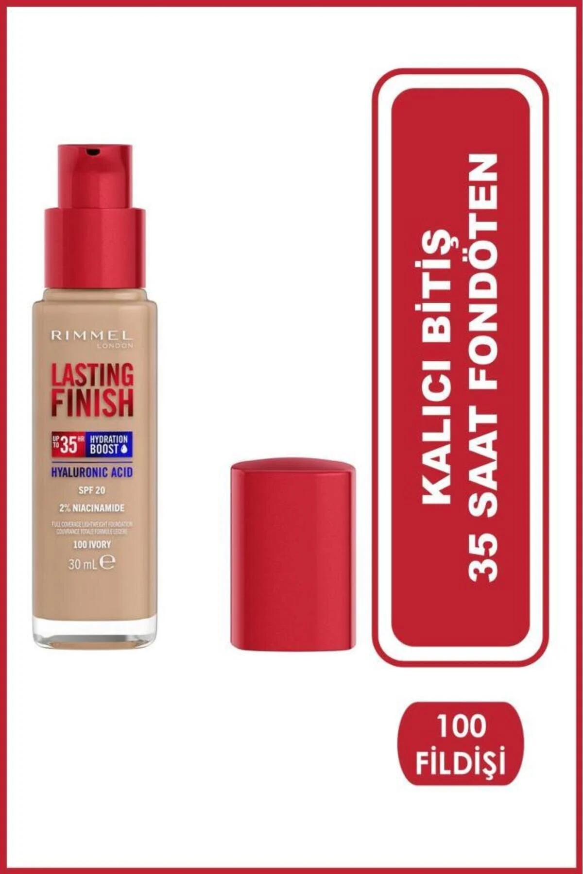 کرم پودر دائمی بنیاد 35 ساعت 100 عاج 30 میل Rimmel London