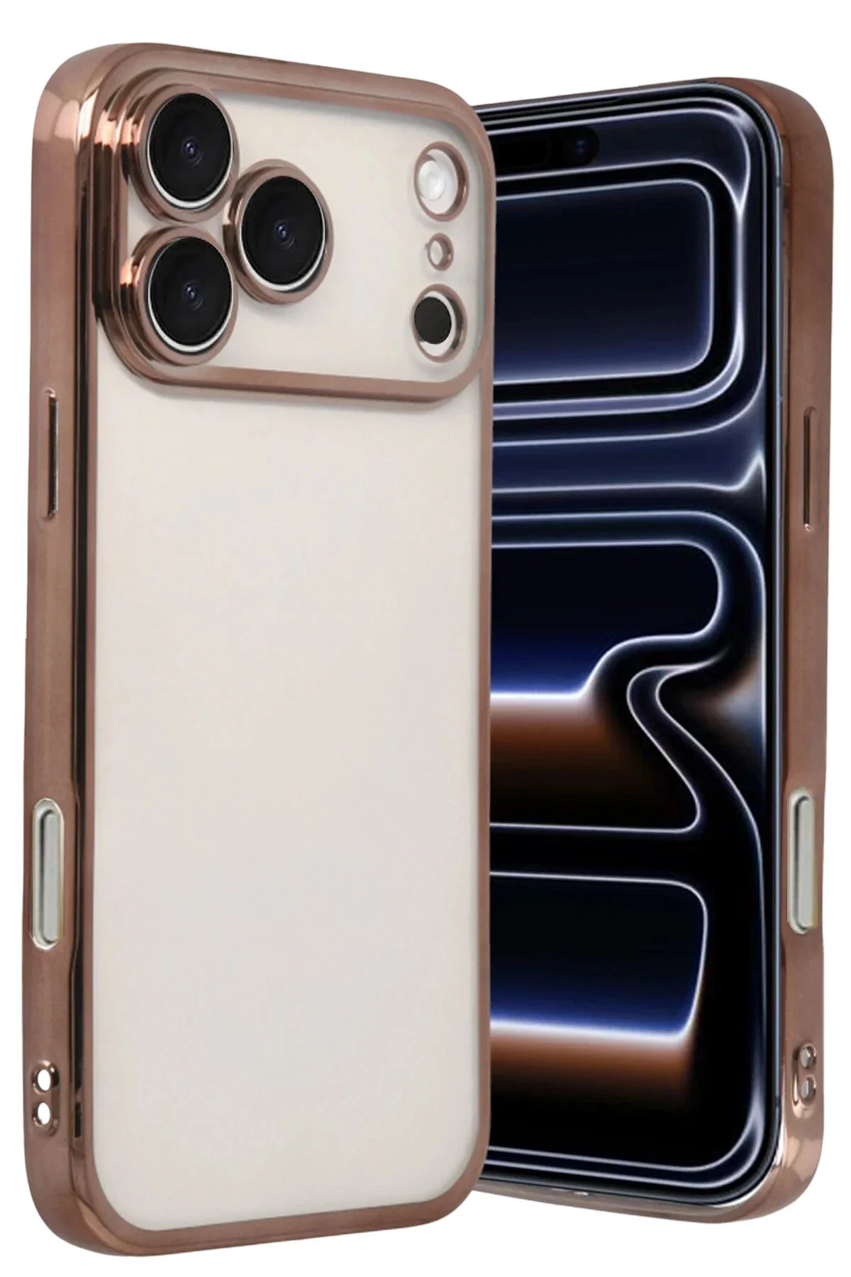 کاور و قاب سیلیکونی شفاف LZR IPHONE 17 PRO MAX با محافظ لنز لبه رنگی NewFace