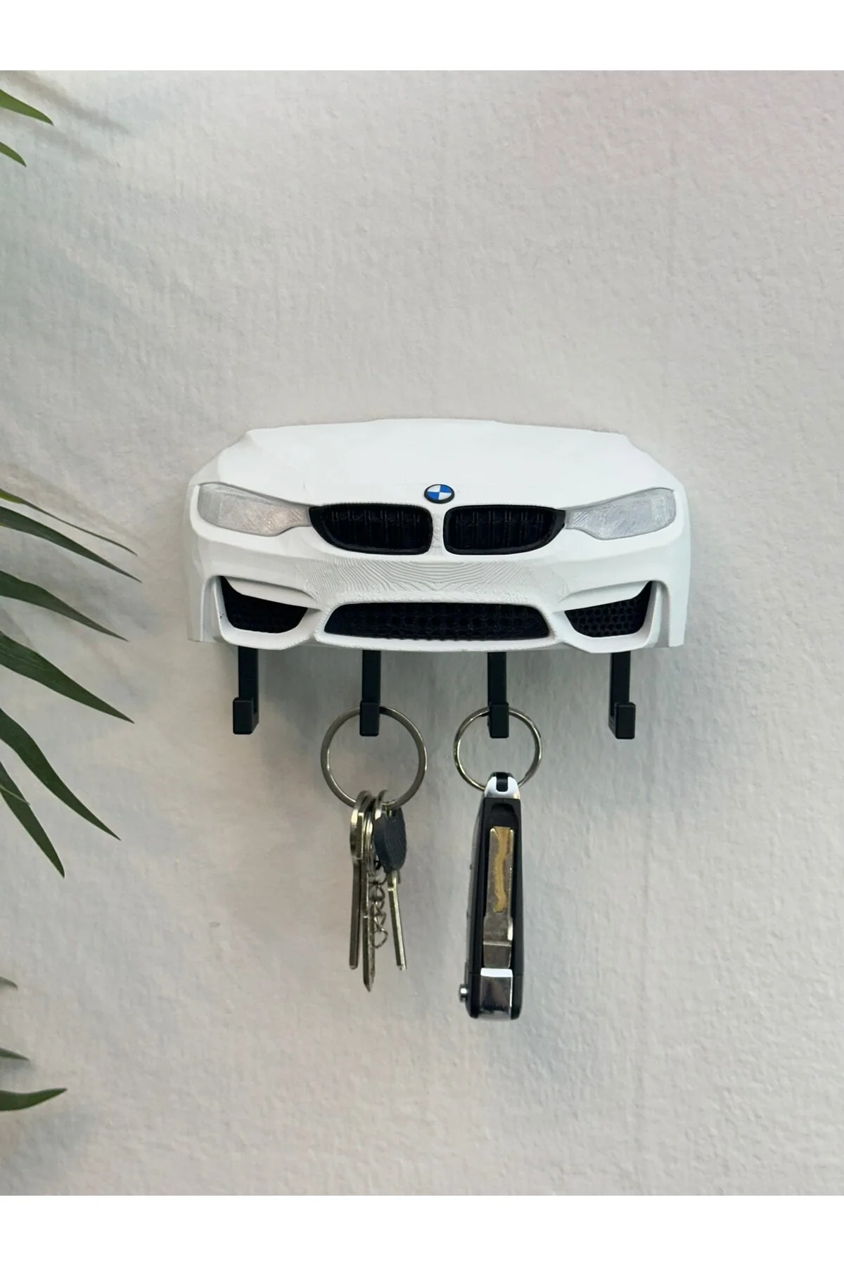 جلیقه کلید پرینت سه بعدی تزئینی BMW M3 F30 مدل جلو جا کلیدی طراحی شده رنگ سفید Butik