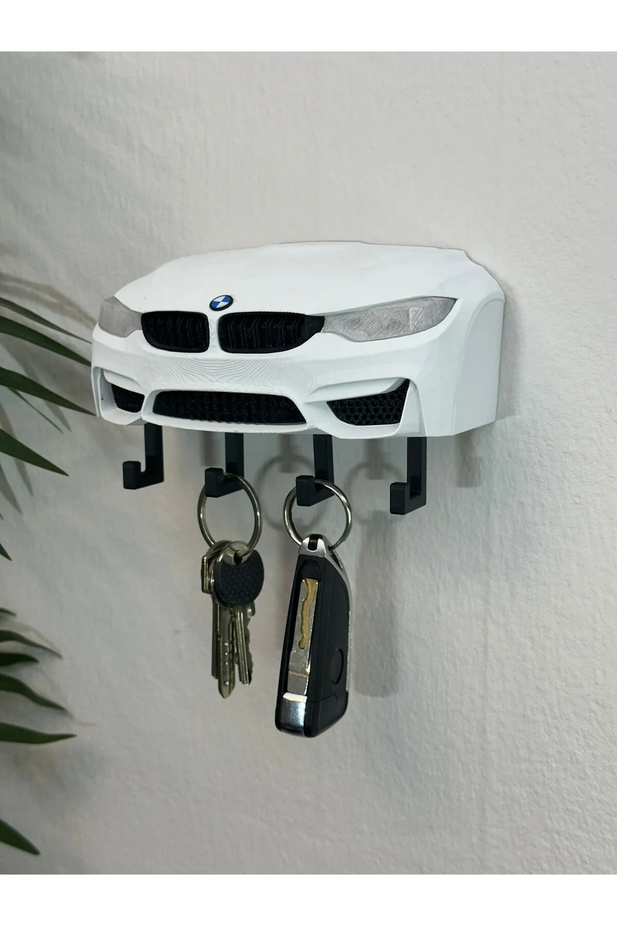 جلیقه کلید پرینت سه بعدی تزئینی BMW M3 F30 مدل جلو جا کلیدی طراحی شده رنگ سفید Butik