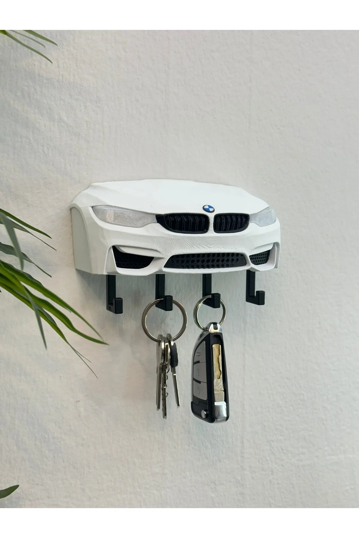 جلیقه کلید پرینت سه بعدی تزئینی BMW M3 F30 مدل جلو جا کلیدی طراحی شده رنگ سفید Butik