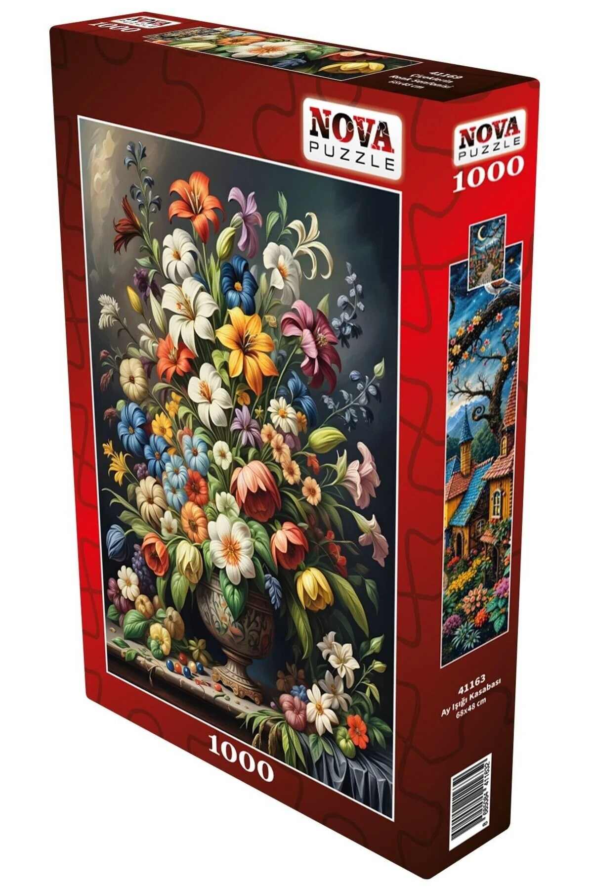 پازل 1000 رنگی سمفونی گلها کلاژ گل در گلدان Nova Puzzle