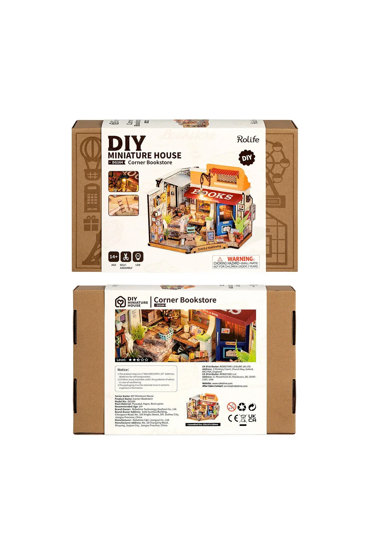 پازل سه بعدی کتابفروشی ROLIFE CORNER مدل مینیاتوری DIY Robotime