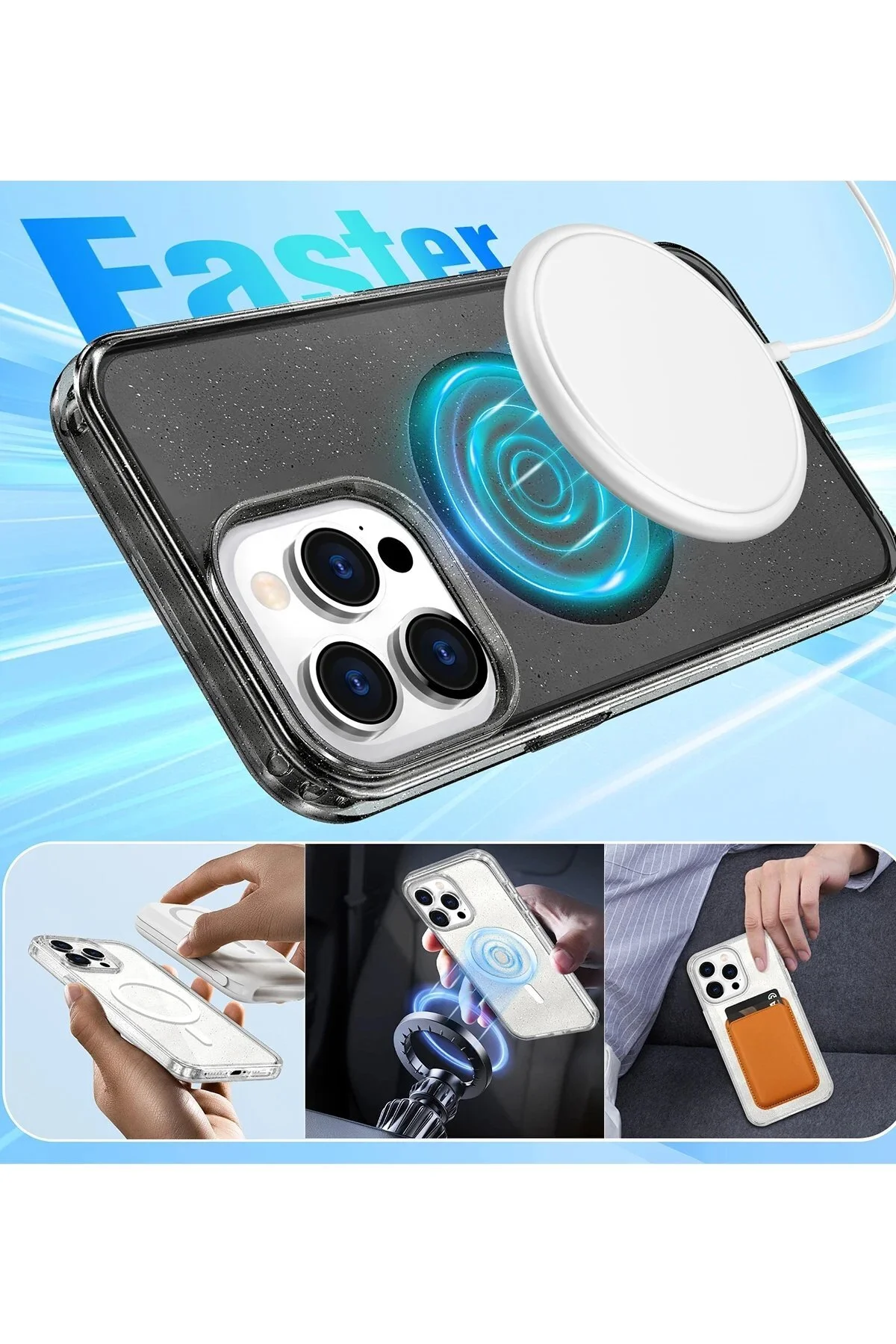 کاور و قاب APPLE IPHONE 16 PRO STAR MAGSAFE COVER شفاف noip
