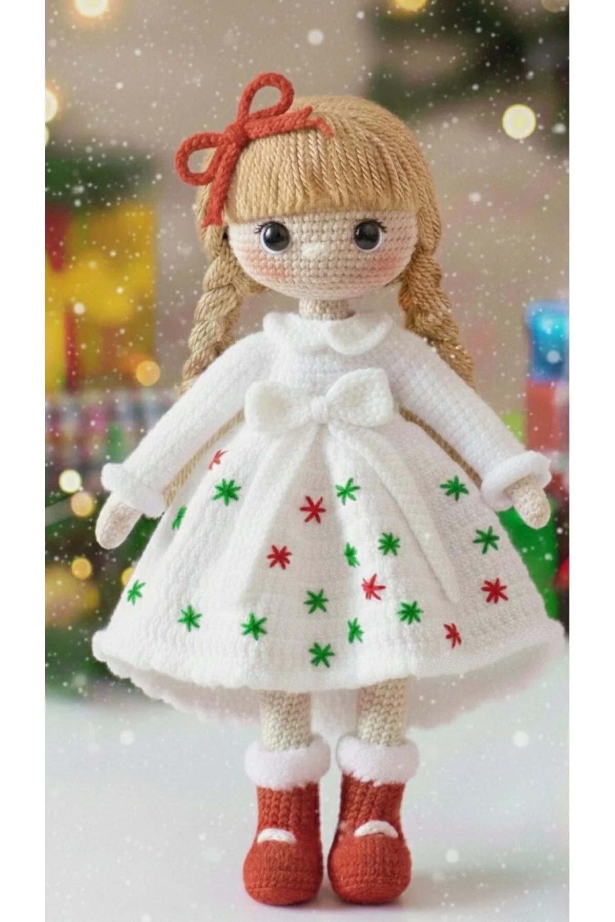 عروسک های اسباب بازی و لوازم جانبی AMIGURUMI دختر کریسمس TUBI CRAFT elimdeki sanat