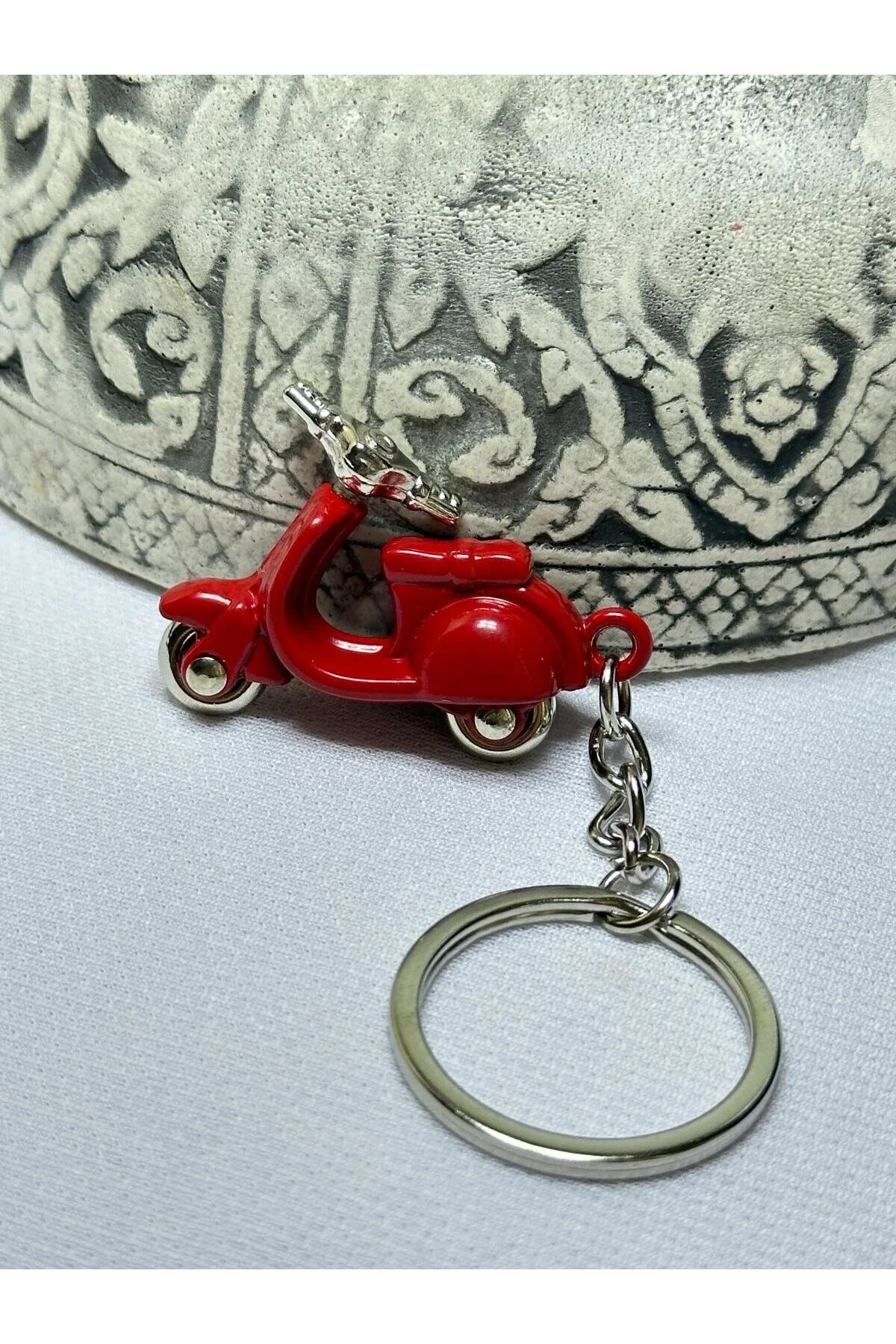 جلیقه کلید جاکلیدی اسکوتر فلزی قرمز 🛵 anahtarlık evreni