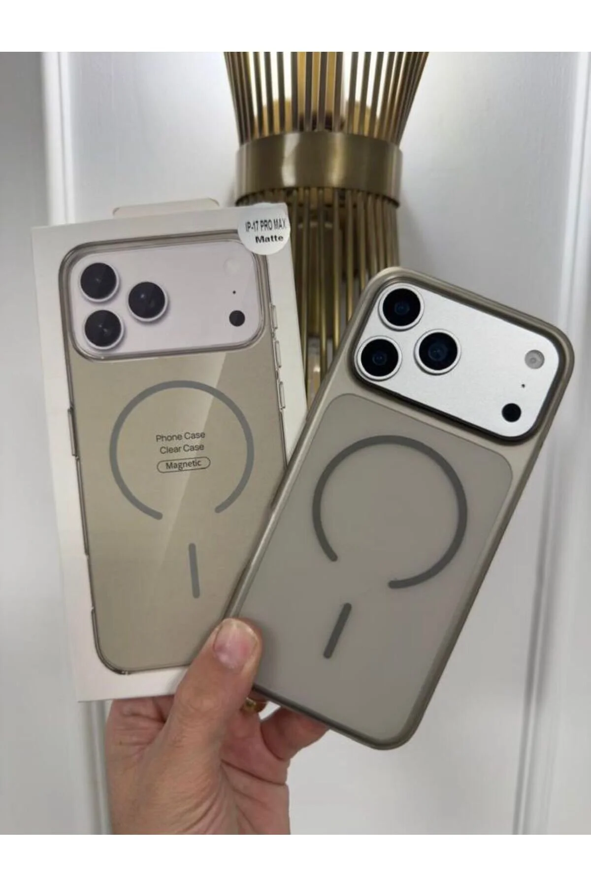 کاور و قاب IPHONE 17 AIR COMPATIBLE SLIM MATT PREMIUM MAGSAFE TITANIUM با جعبه باز پایین SUPPO