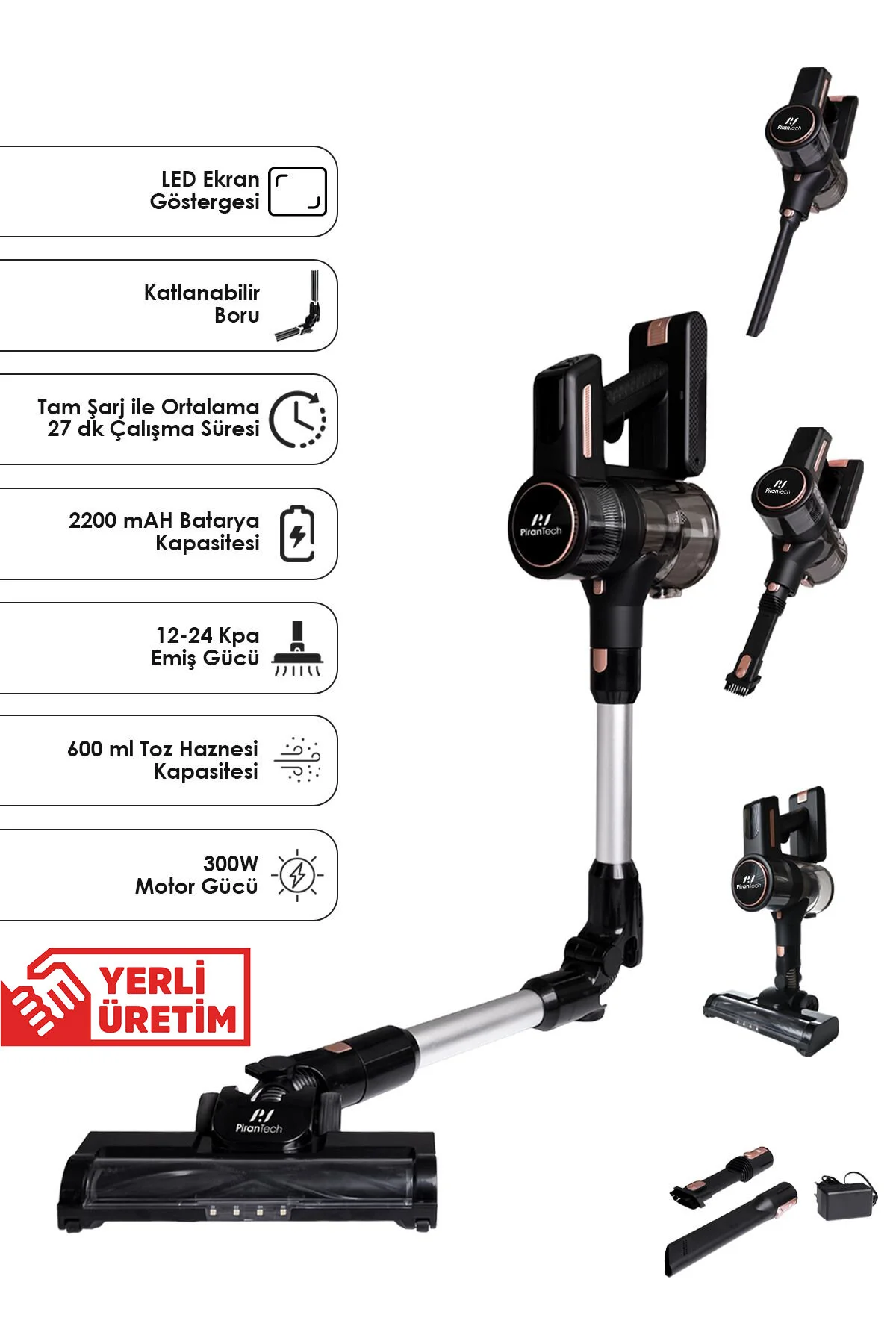 جاروبرقی ایستاده نمایشگر LED اورجینال pirantech