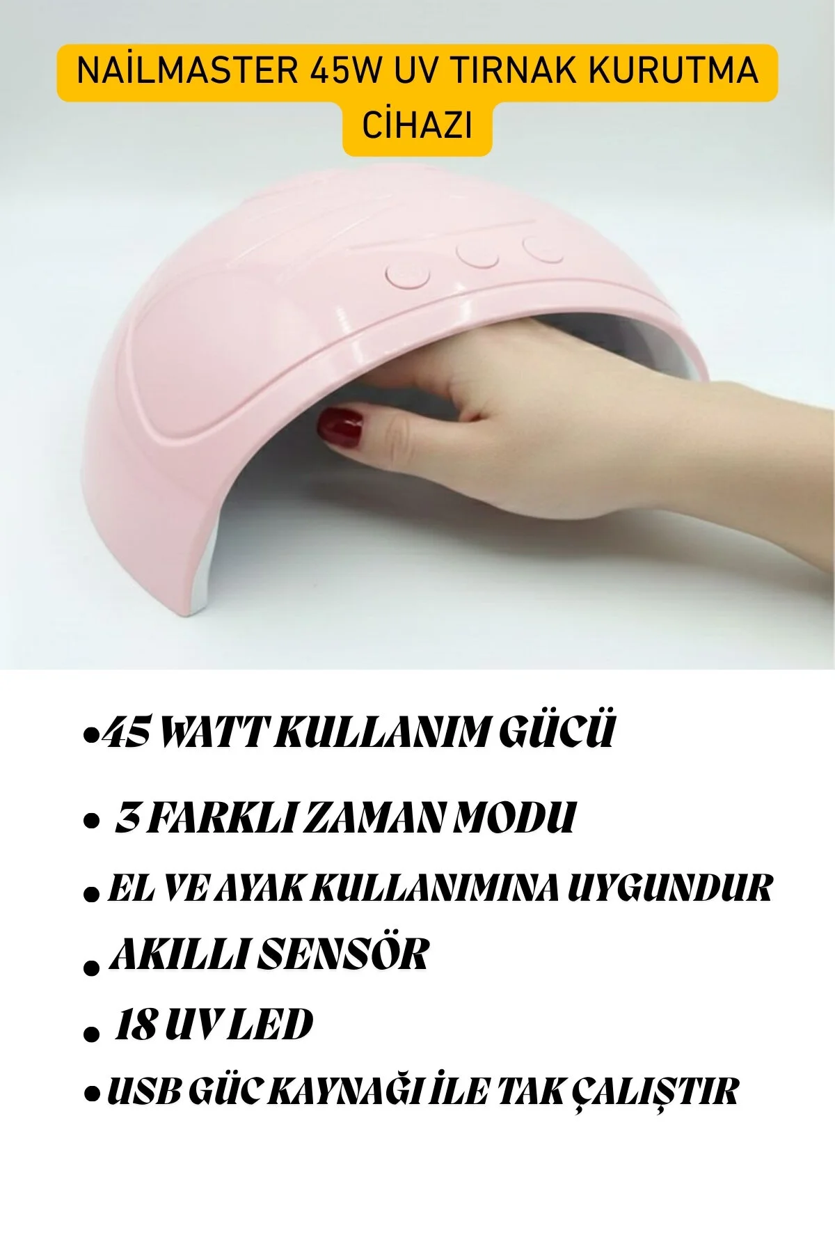 خشک کن لاک 45W UV دائمی ناخن ژل دستگاه فوتوتراپی طبیعی نمی شود Nail Master
