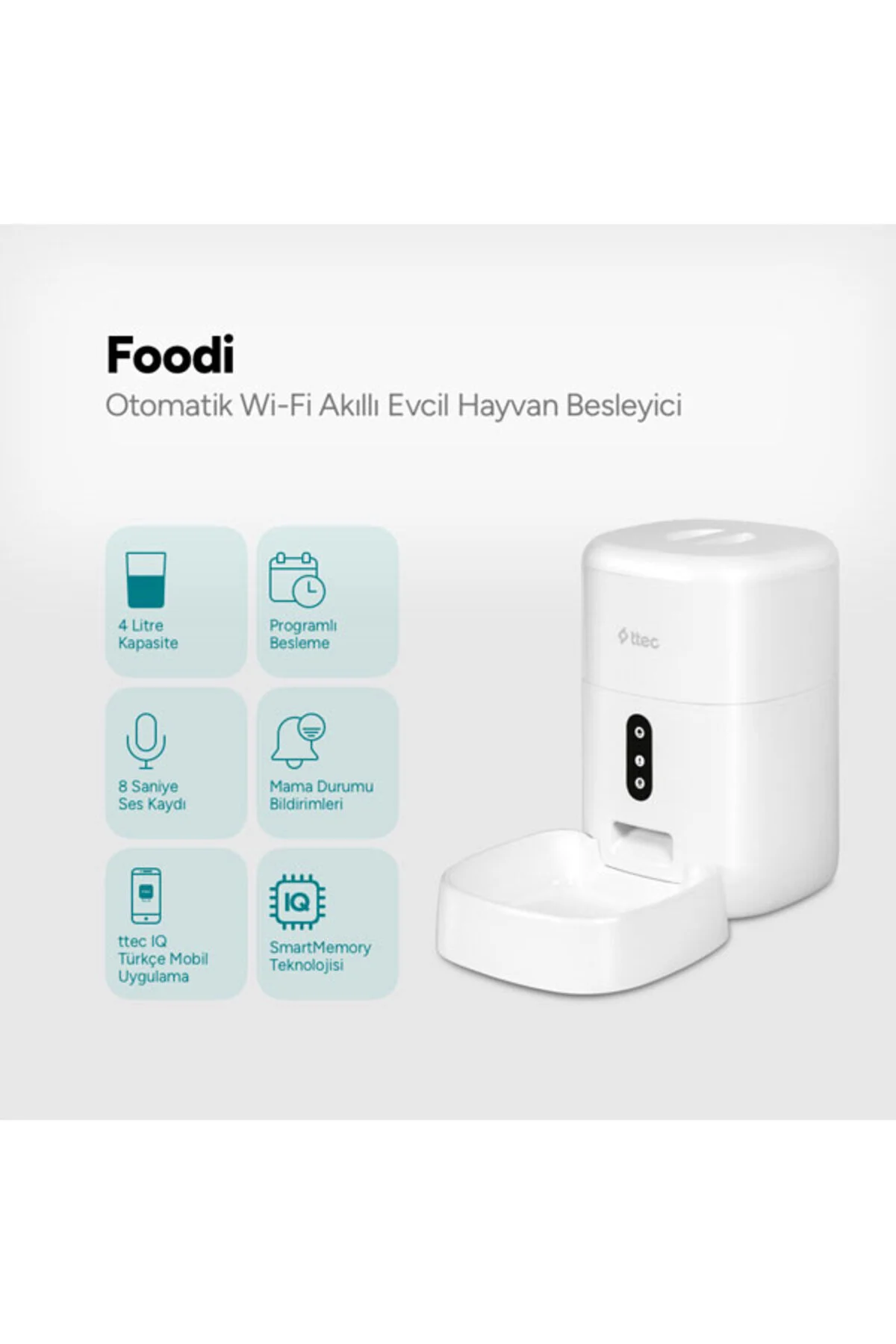 تغذیه خودکار گربه سگ هوشمند WI FI Ttec